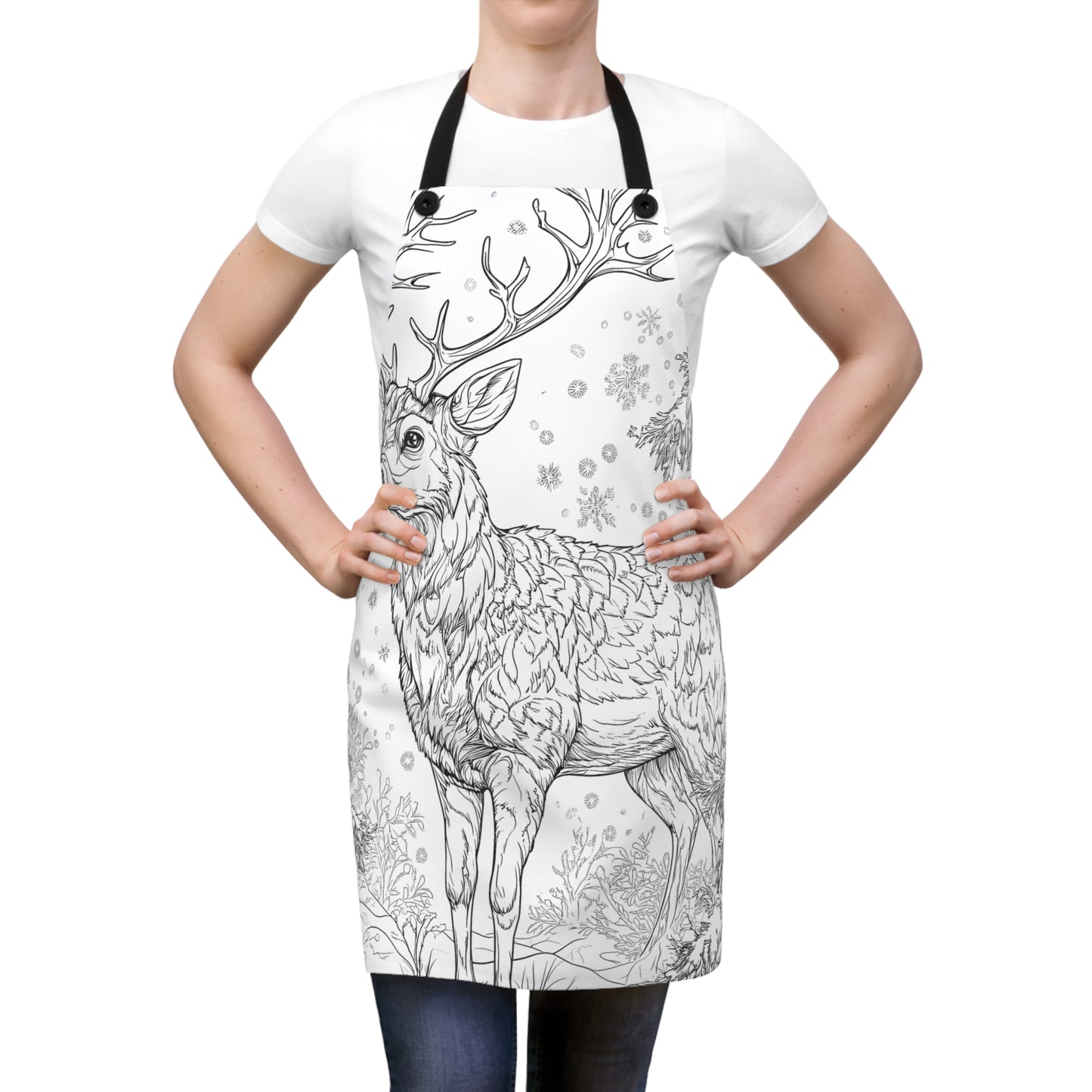 Apron Coloring Kit with 10 Fabric Markers - Winter Forest