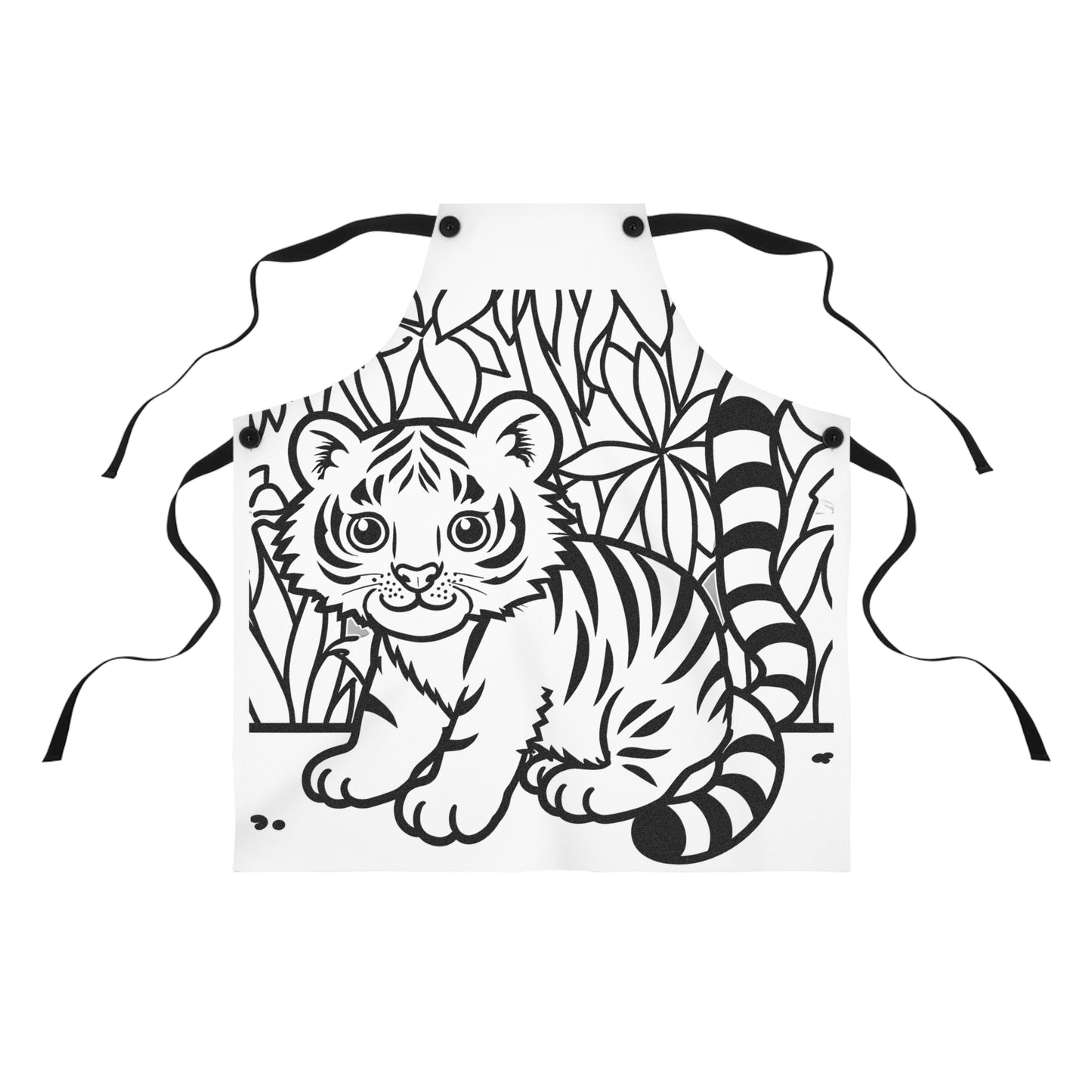 Apron Coloring Kit with 10 Fabric Markers - Baby Tiger
