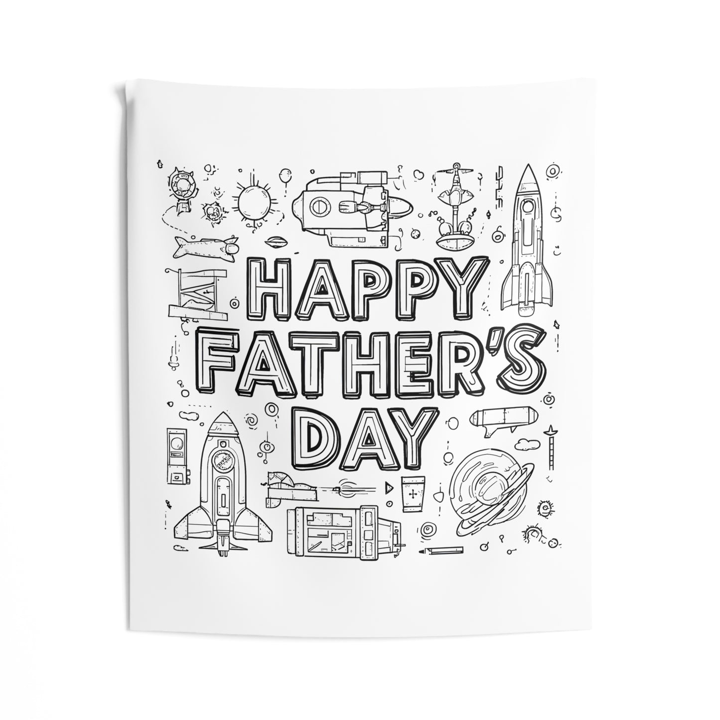 Indoor Wall Tapestries Coloring Kit with 10 Fabric Markers - Father's Day