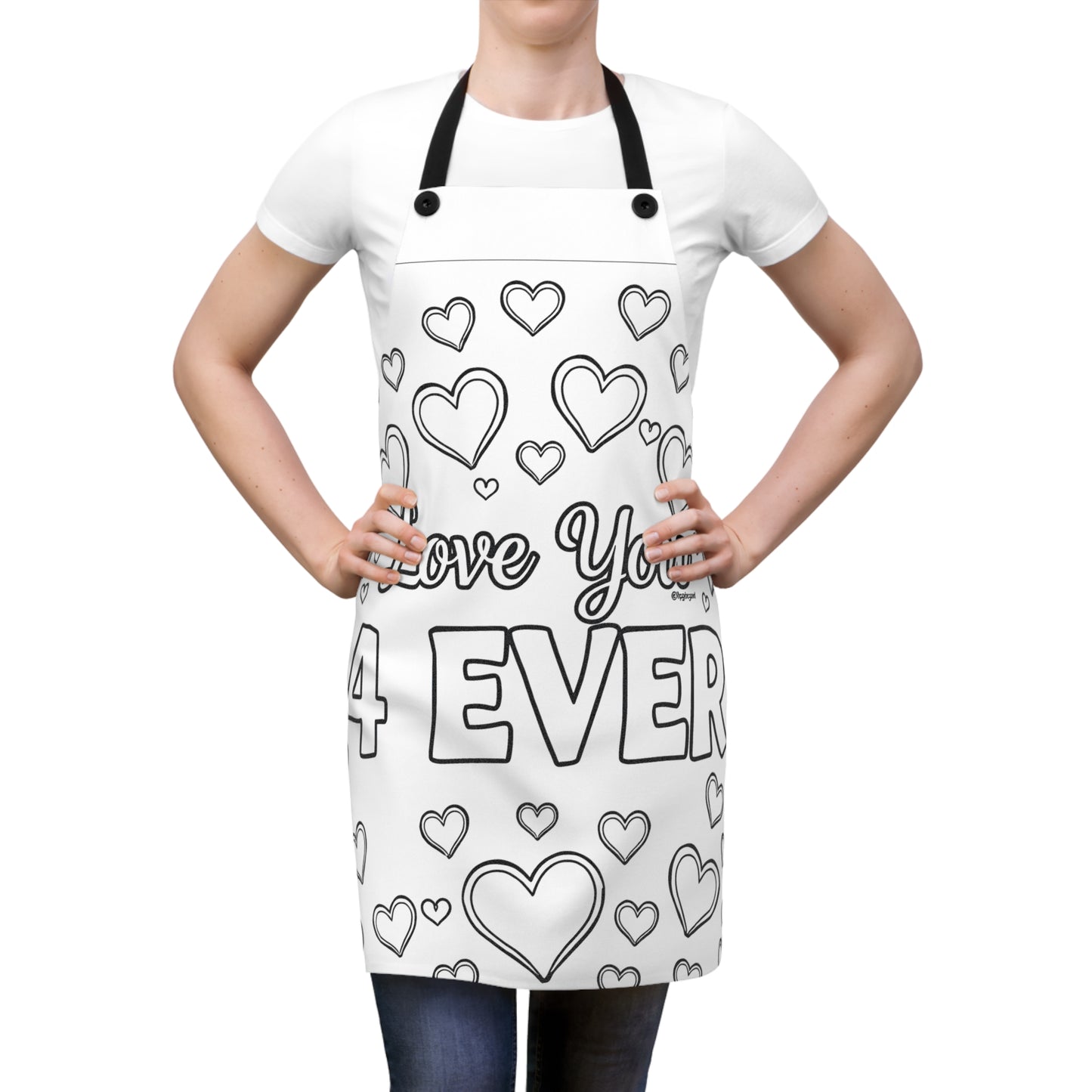 Apron Coloring Kit with 10 Fabric Markers - Heart
