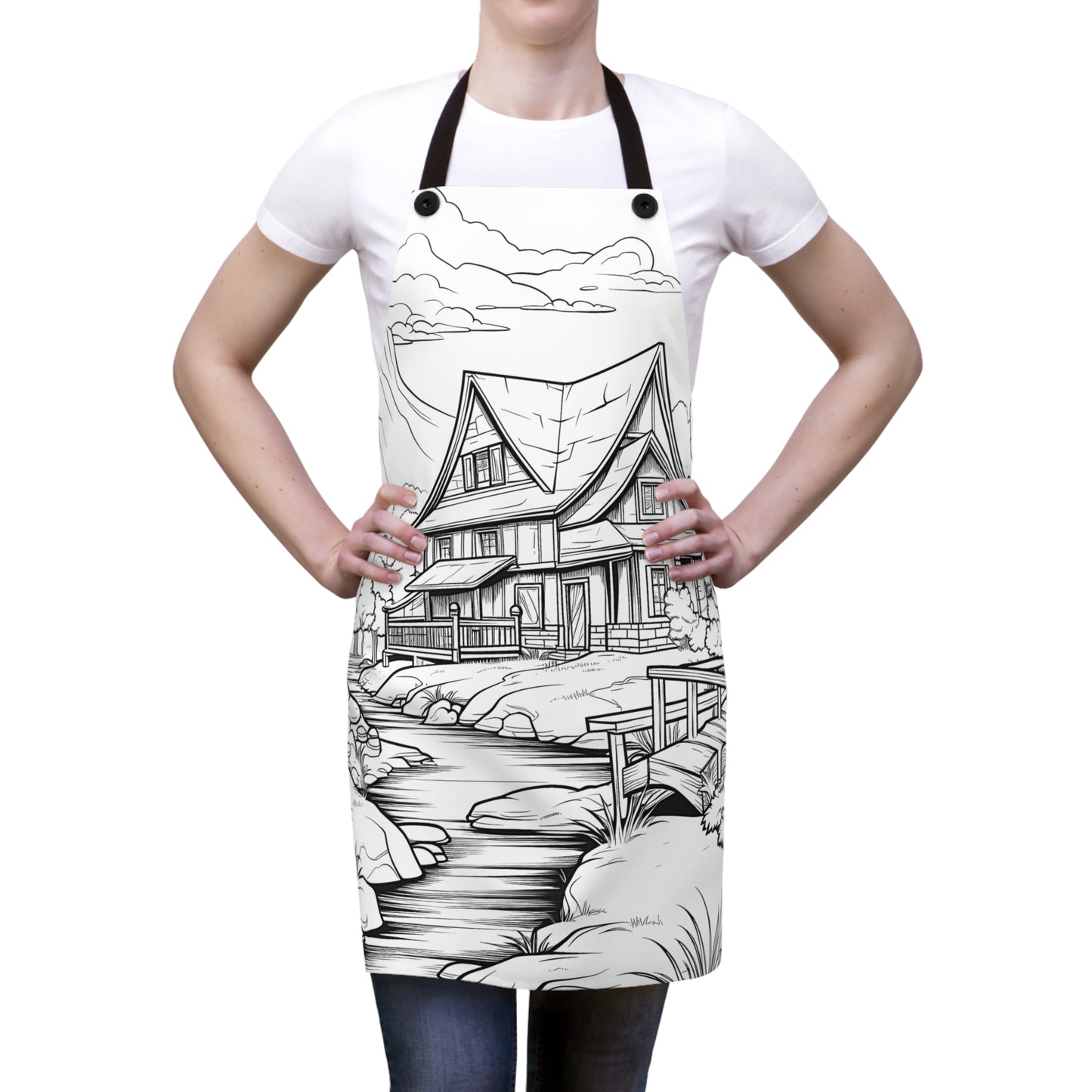 Apron Coloring Kit with 10 Fabric Markers - Countryside House