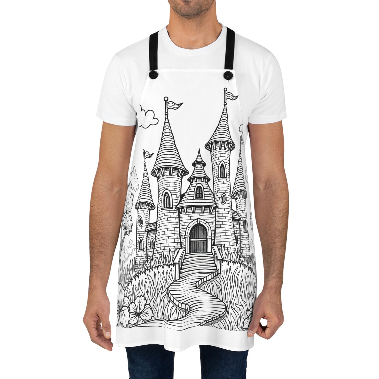 Apron Coloring Kit with 10 Fabric Markers - Fantasy Castle