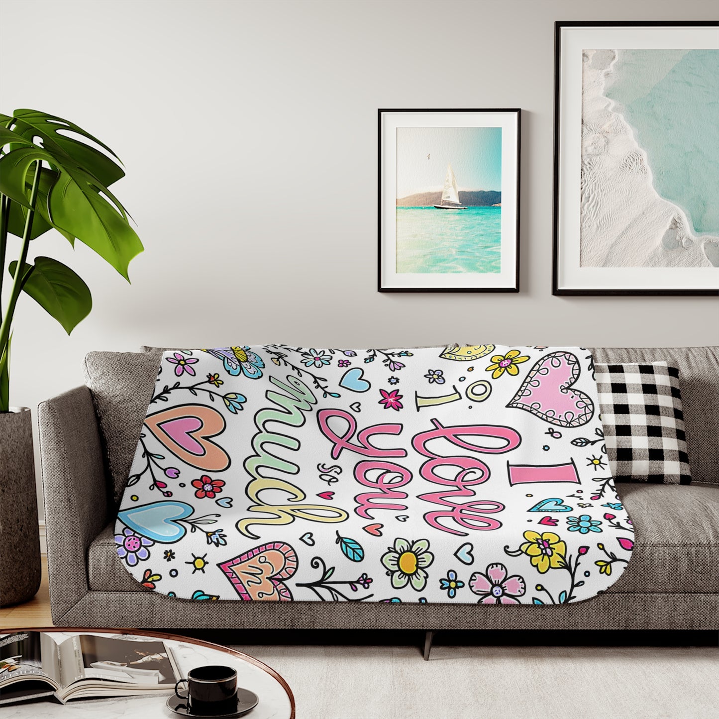 Blanket Colorful Graphic Design - Romantic Flowers