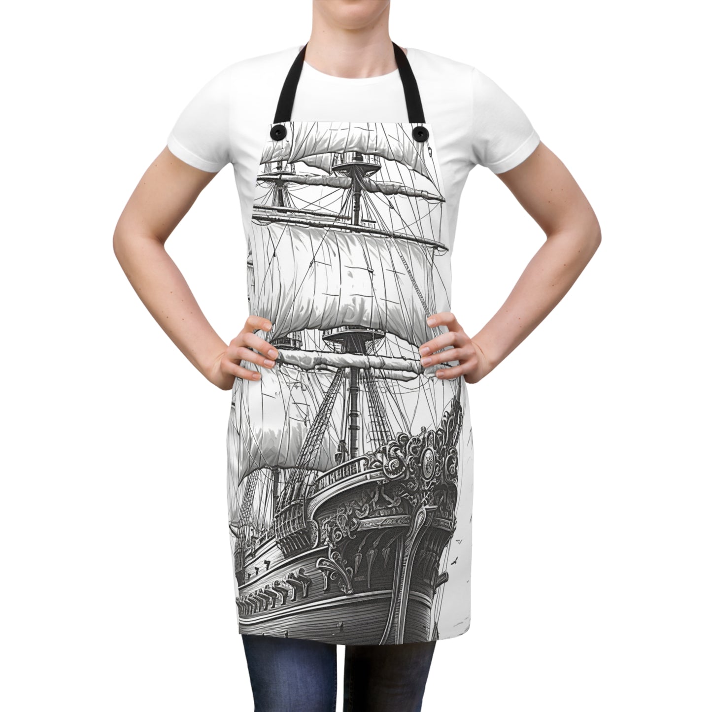 Apron Coloring Kit with 10 Fabric Markers - Pirate Ship