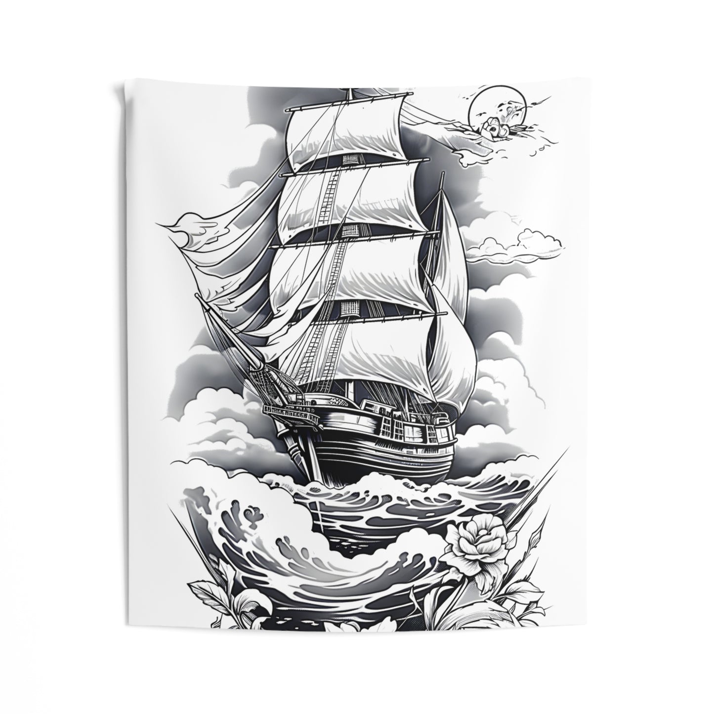 Indoor Wall Tapestries Coloring Kit with 10 Fabric Markers - Sailing Ship