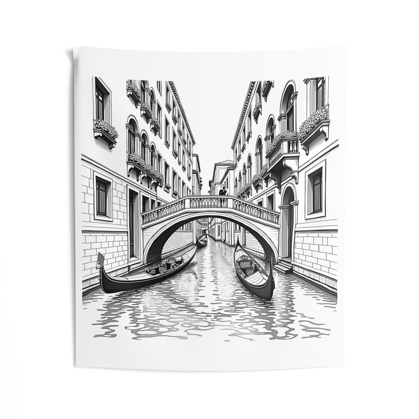 Indoor Wall Tapestries Coloring Kit with 10 Fabric Markers - Venetian Canal