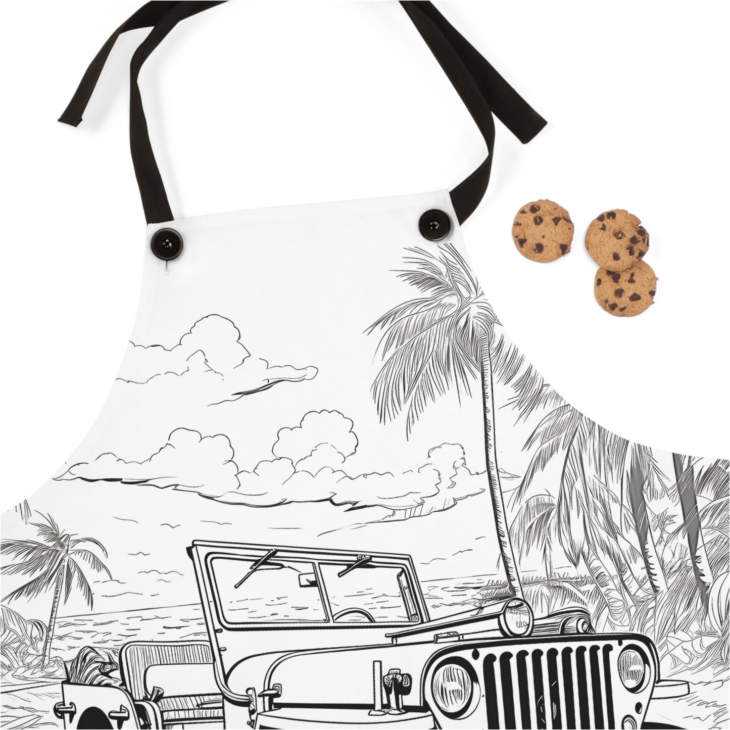 Apron Coloring Kit with 10 Fabric Markers - Jeep