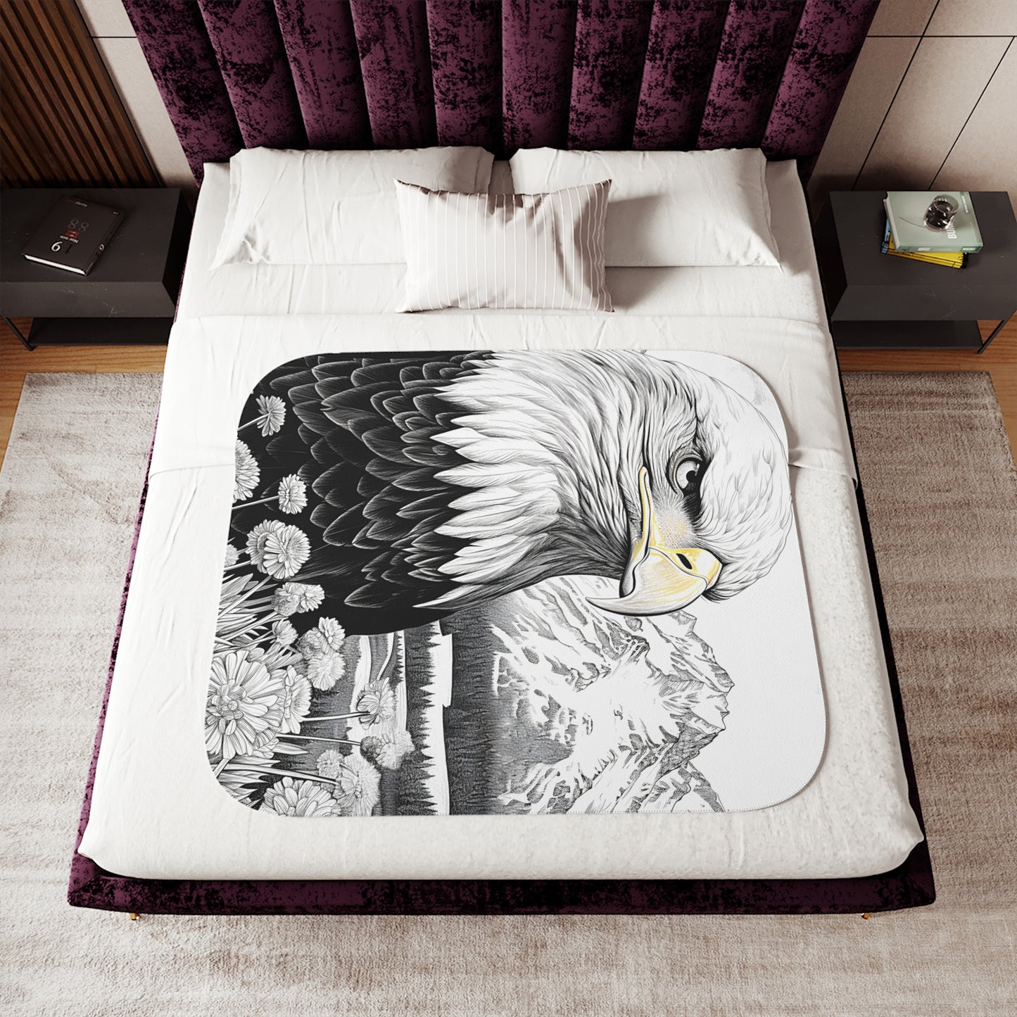 Blanket Coloring Kit with 10 Fabric Markers - Bald Eagle