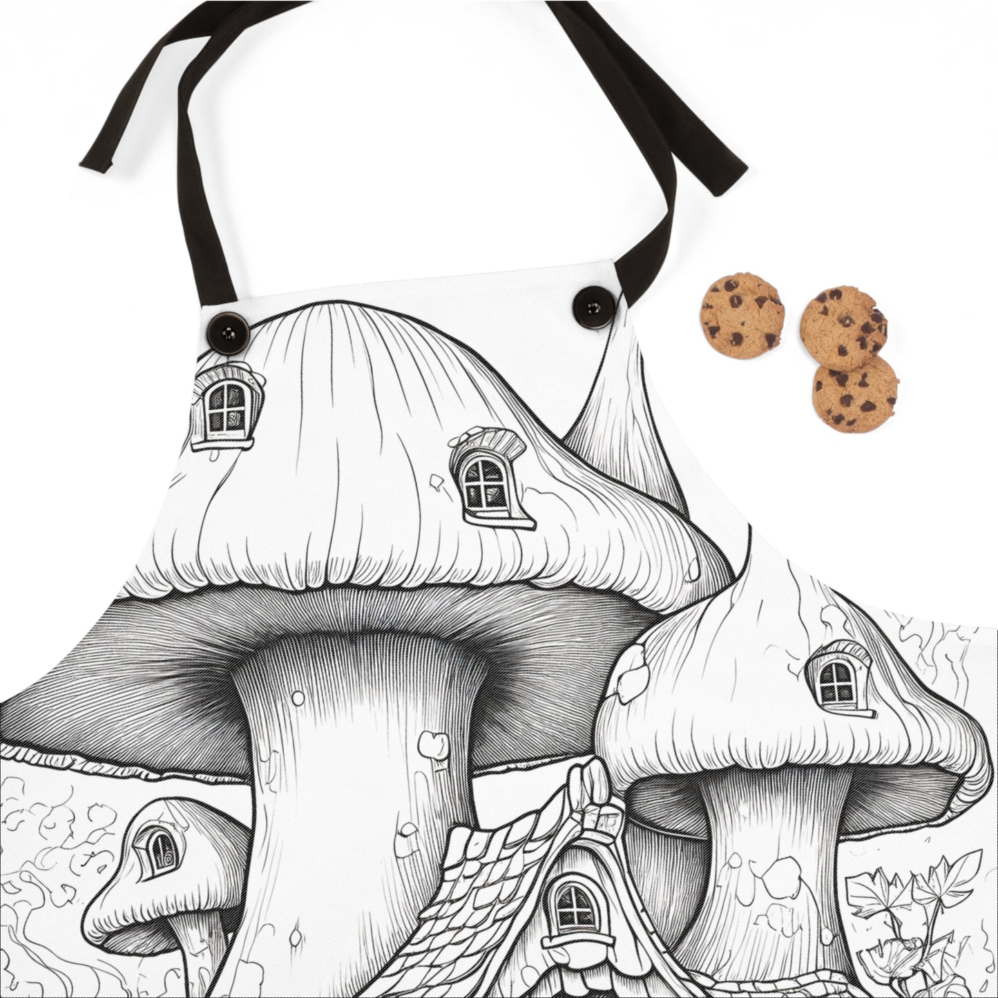 Apron Coloring Kit with 10 Fabric Markers - Mushroom House