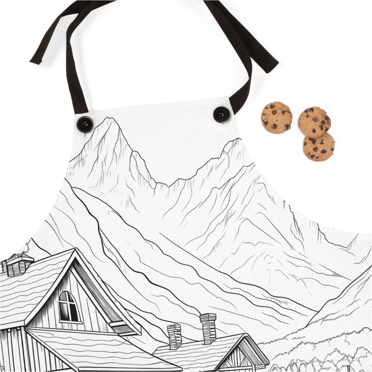 Apron Coloring Kit with 10 Fabric Markers - Mountain Cabin