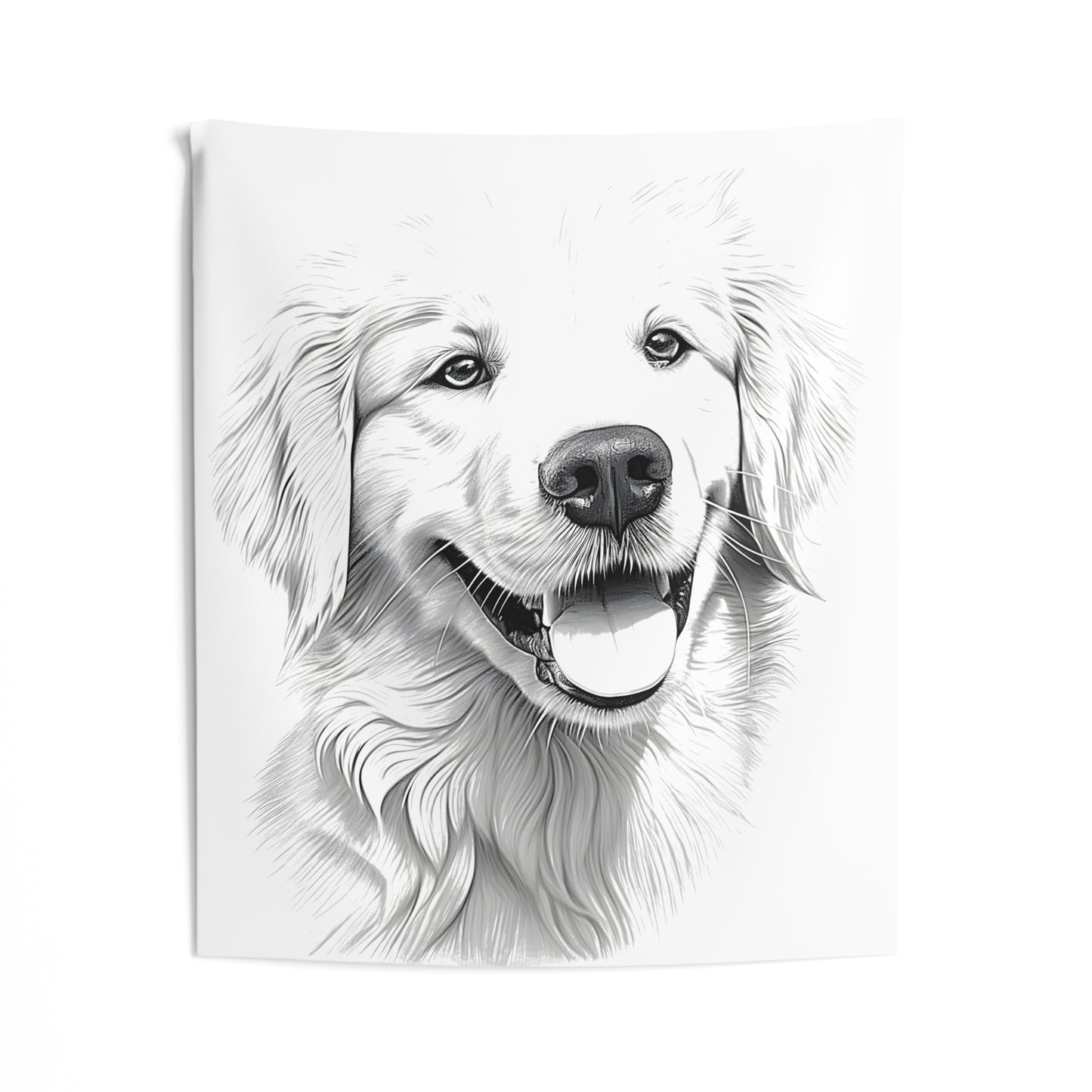 Indoor Wall Tapestries Coloring Kit with 10 Fabric Markers - Golden Retriever