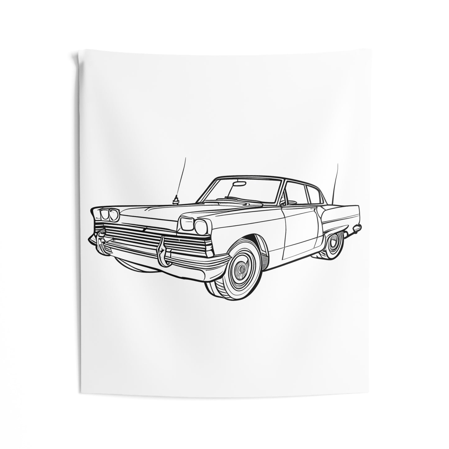 Indoor Wall Tapestries Coloring Kit with 10 Fabric Markers - Classic Car