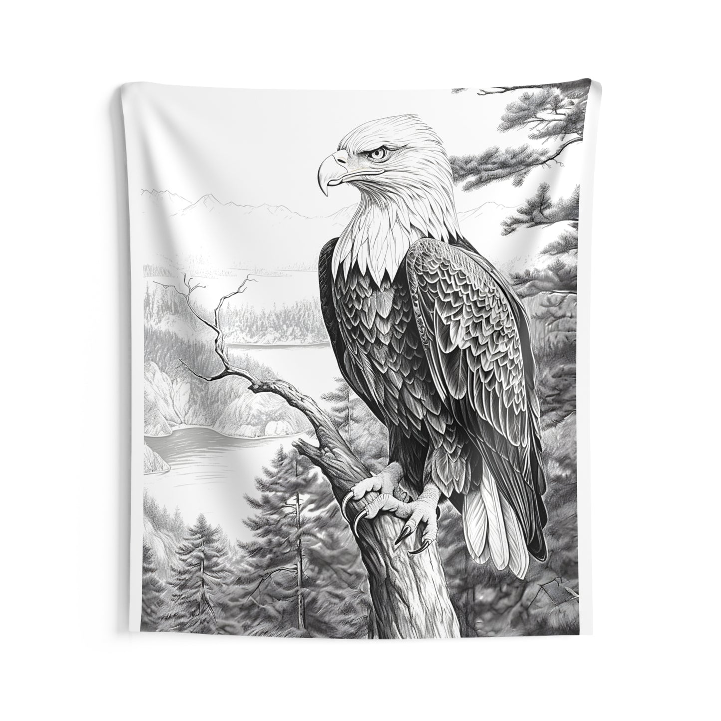 Indoor Wall Tapestries Coloring Kit with 10 Fabric Markers - Eagle