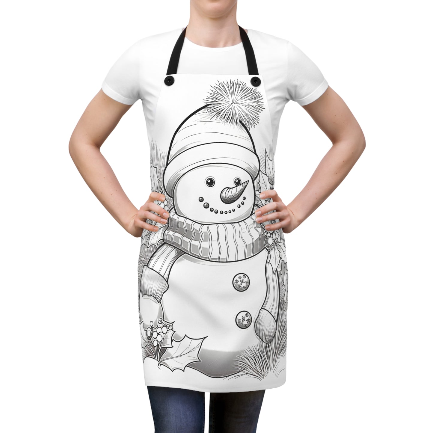 Apron Coloring Kit with 10 Fabric Markers - Snowman