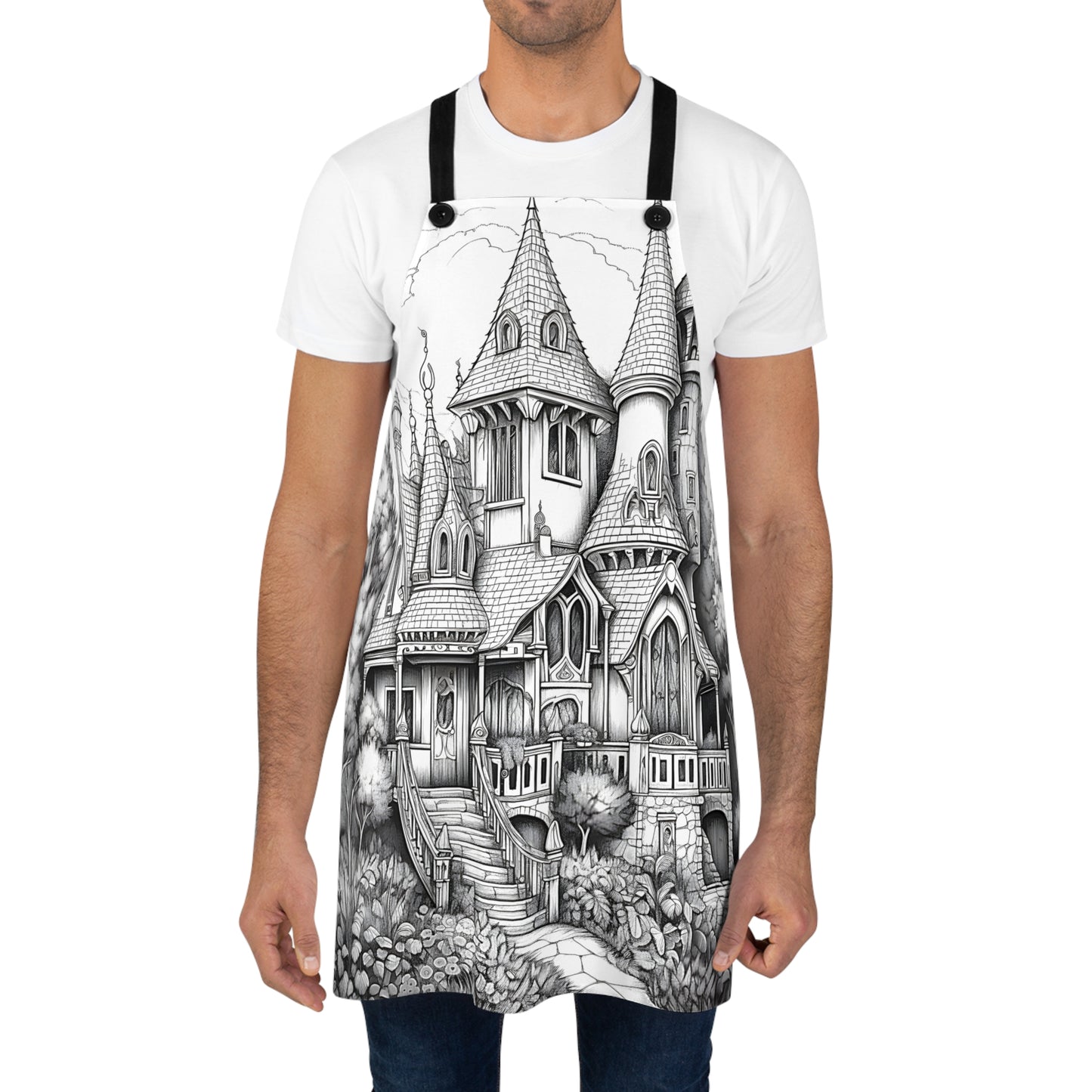 Apron Coloring Kit with 10 Fabric Markers - Fairy Tale Castle