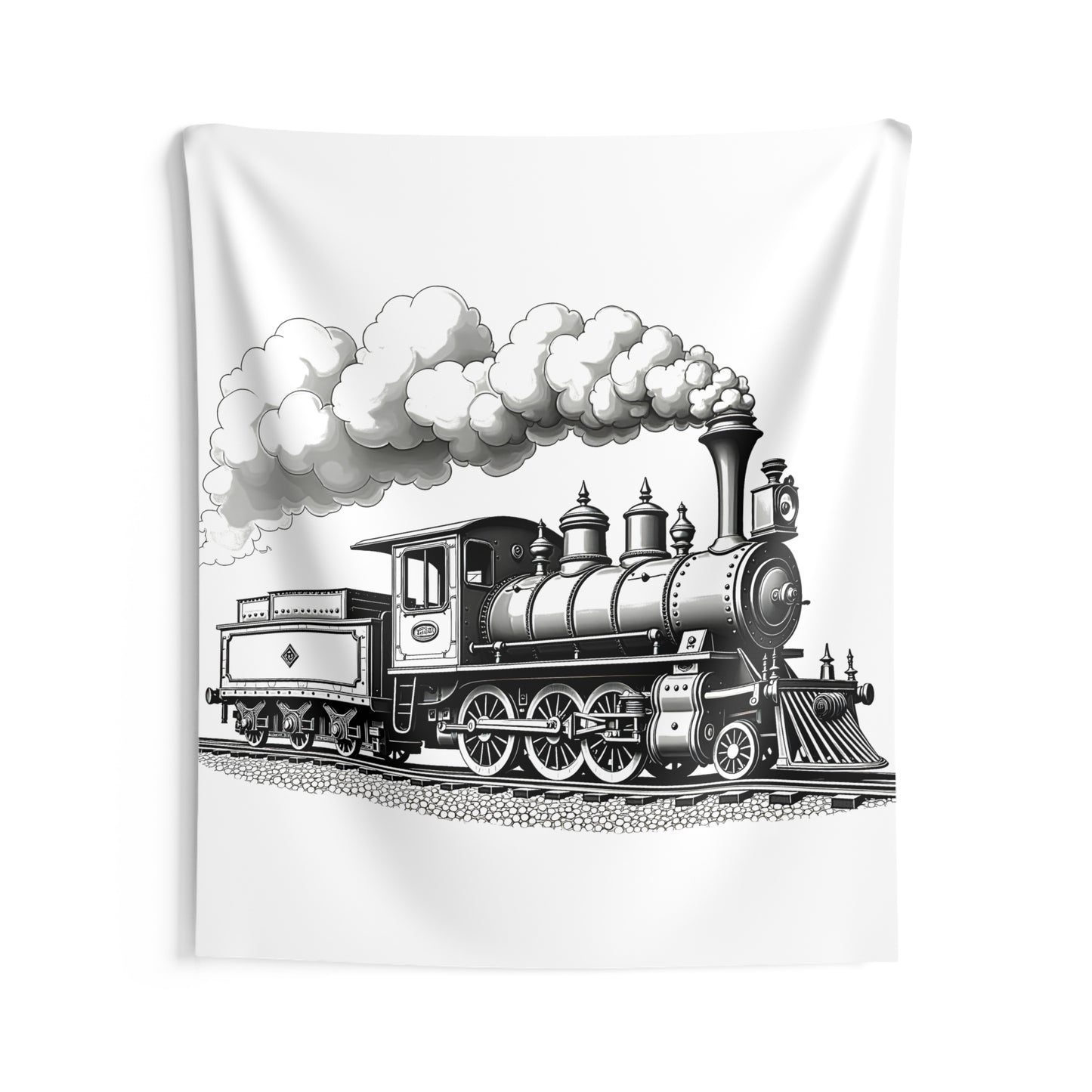 Indoor Wall Tapestries Coloring Kit with 10 Fabric Markers - Steam Train