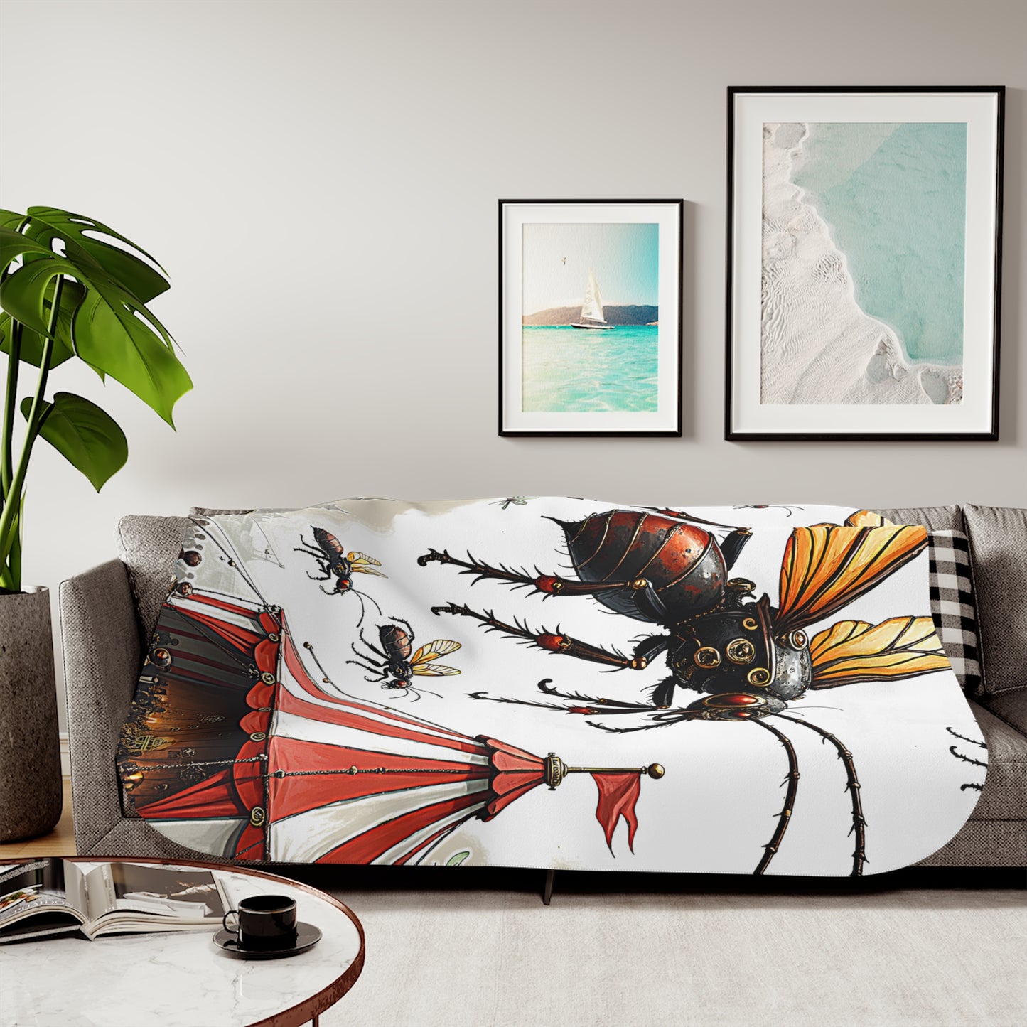 Blanket Colorful Graphic Design - Steampunk Insects