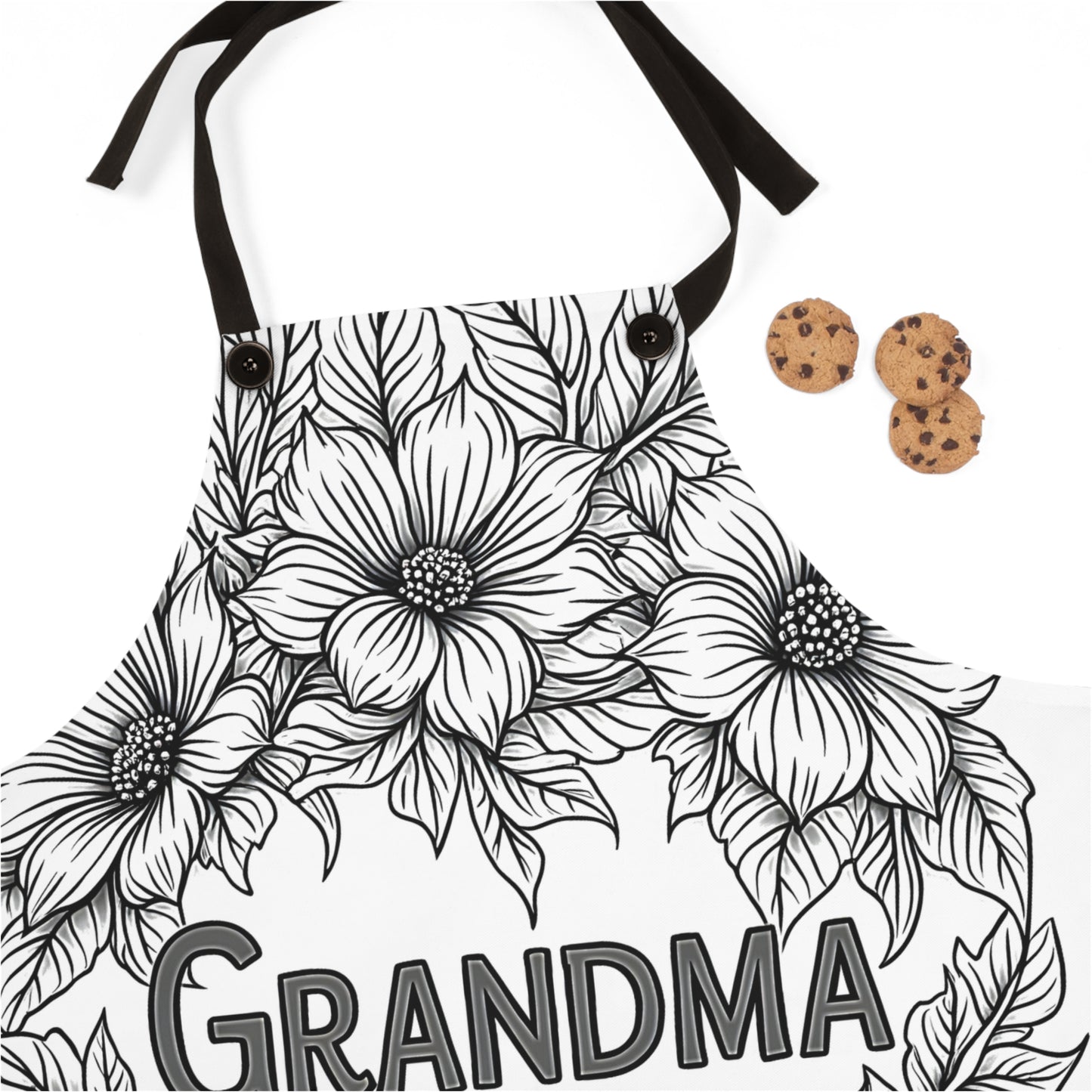 Apron Coloring Kit with 10 Fabric Markers - Flowers with Text