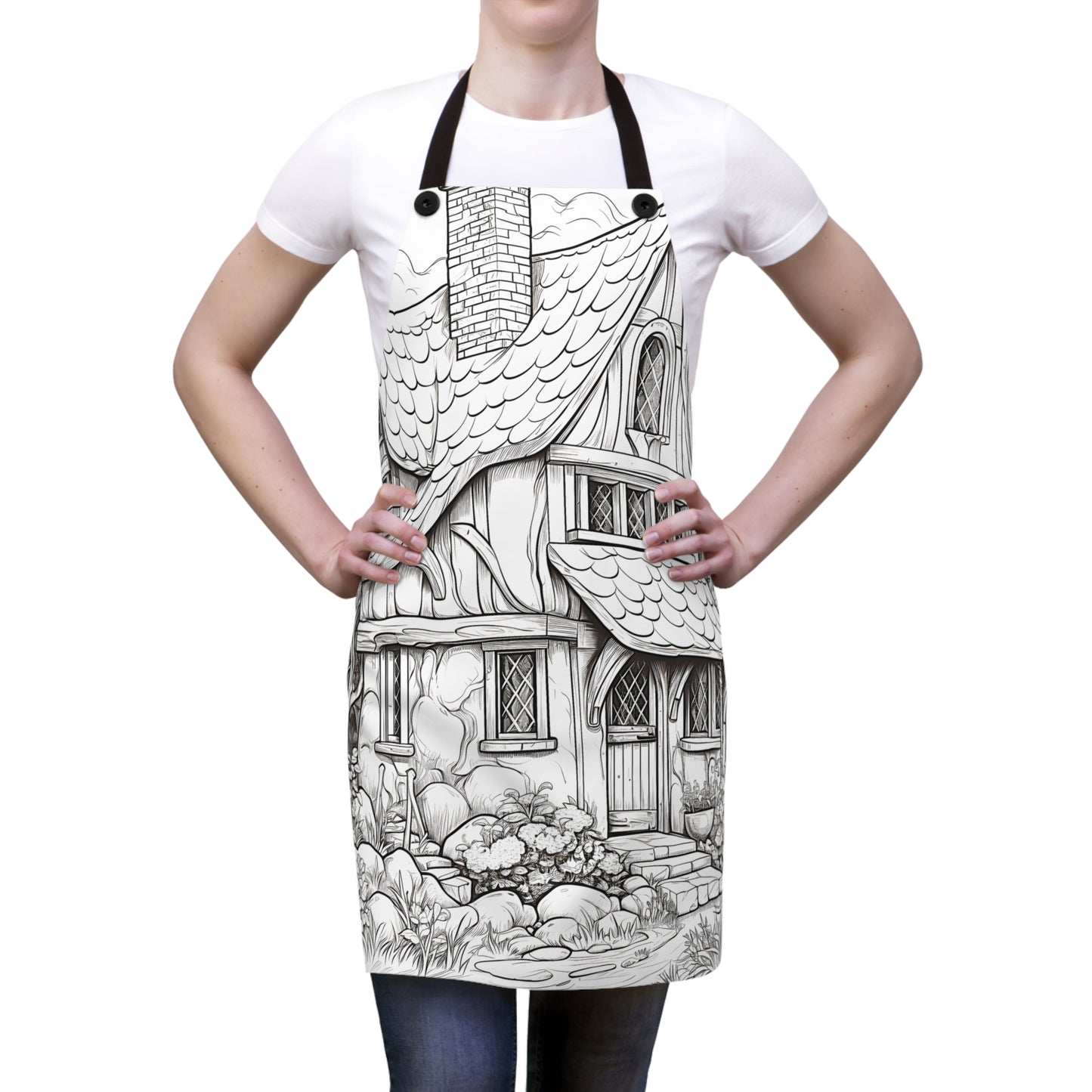 Apron Coloring Kit with 10 Fabric Markers - Cottage