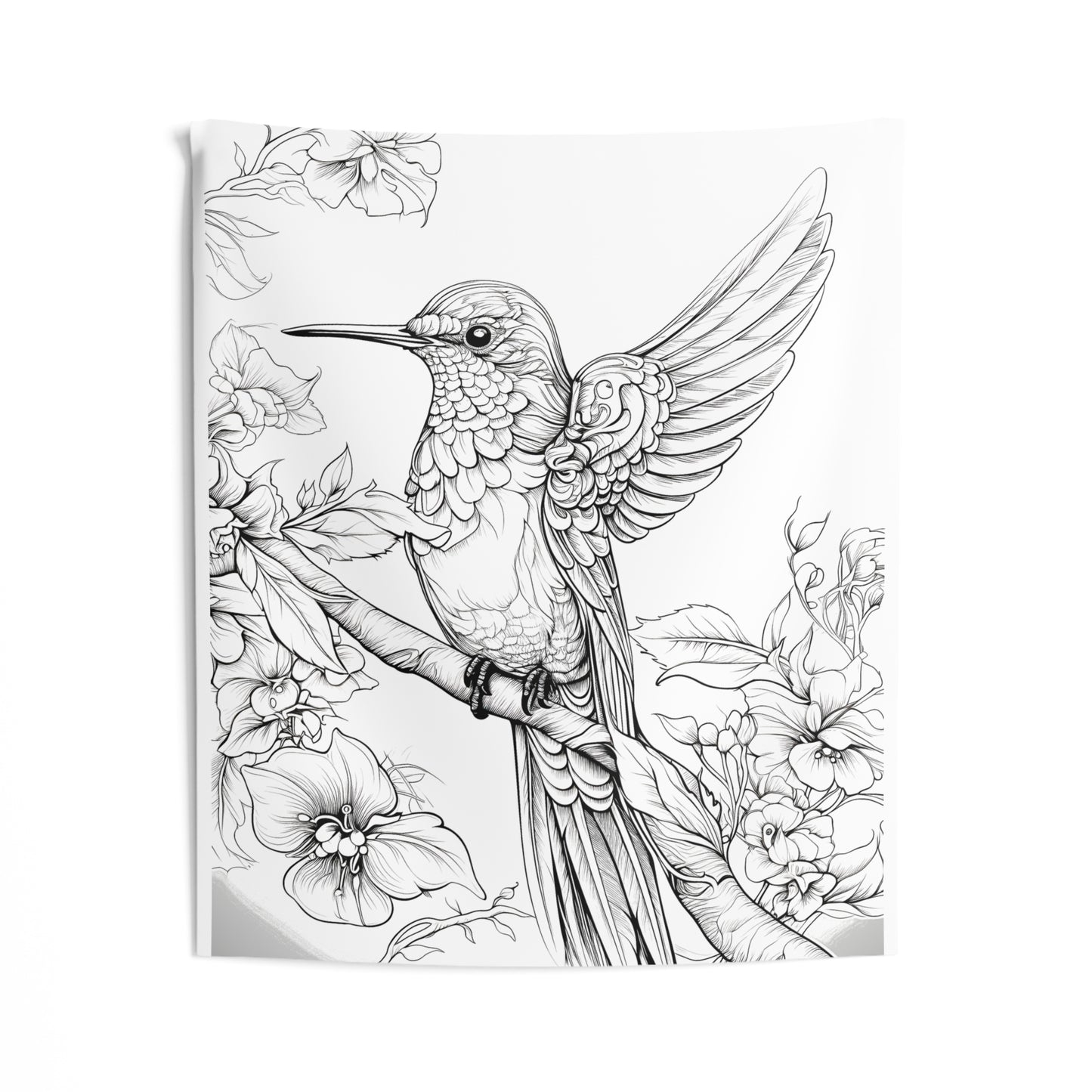 Indoor Wall Tapestries Coloring Kit with 10 Fabric Markers - Hummingbird