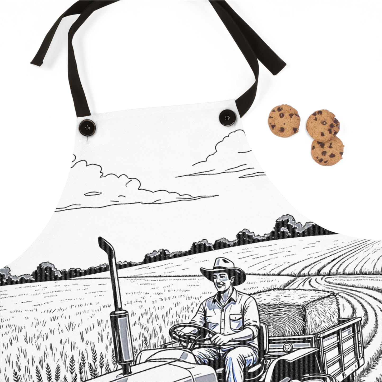 Apron Coloring Kit with 10 Fabric Markers - Tractor