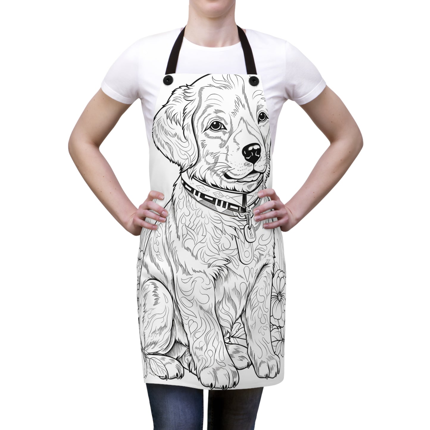 Apron Coloring Kit with 10 Fabric Markers - Puppy