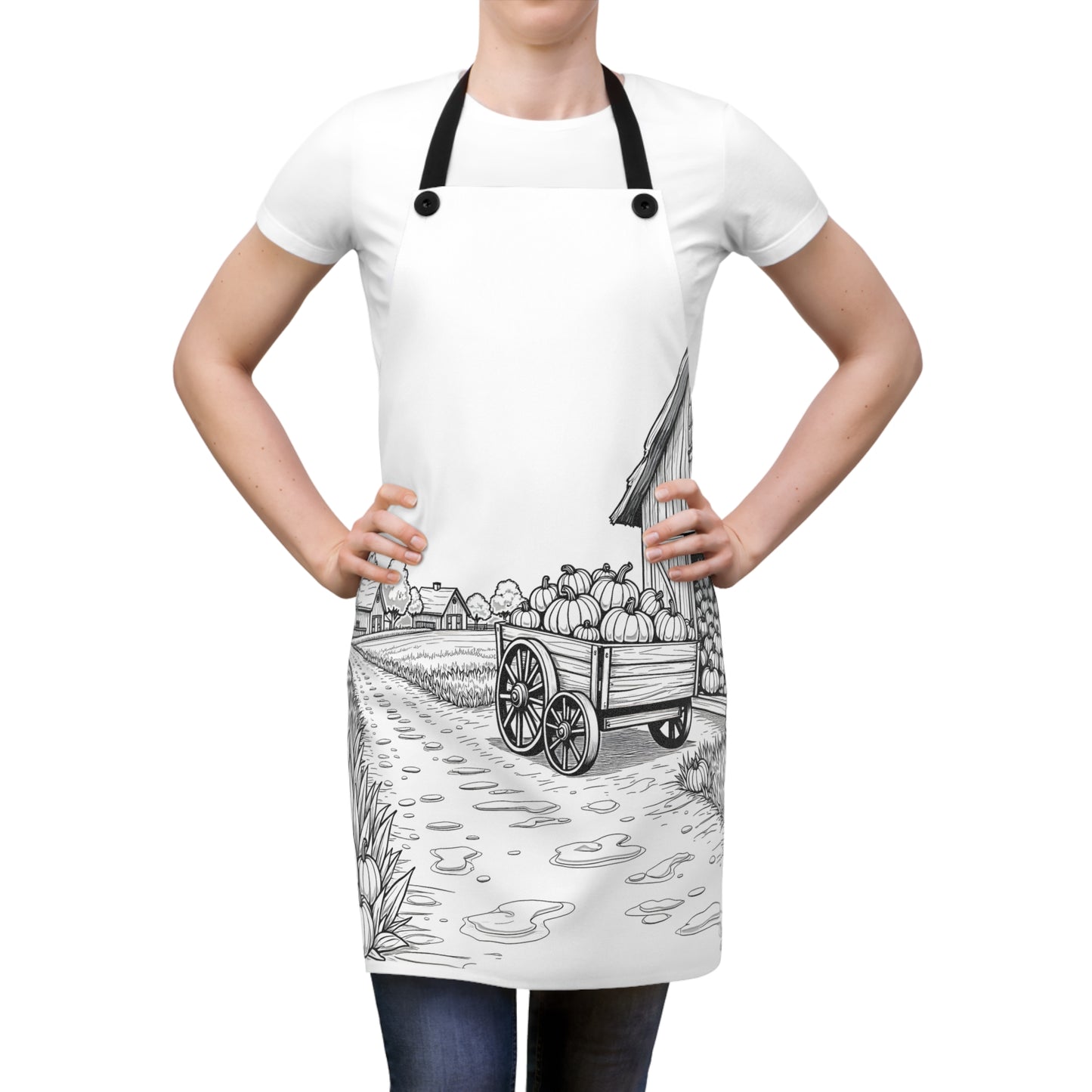 Apron Coloring Kit with 10 Fabric Markers - Pumpkin Harvest