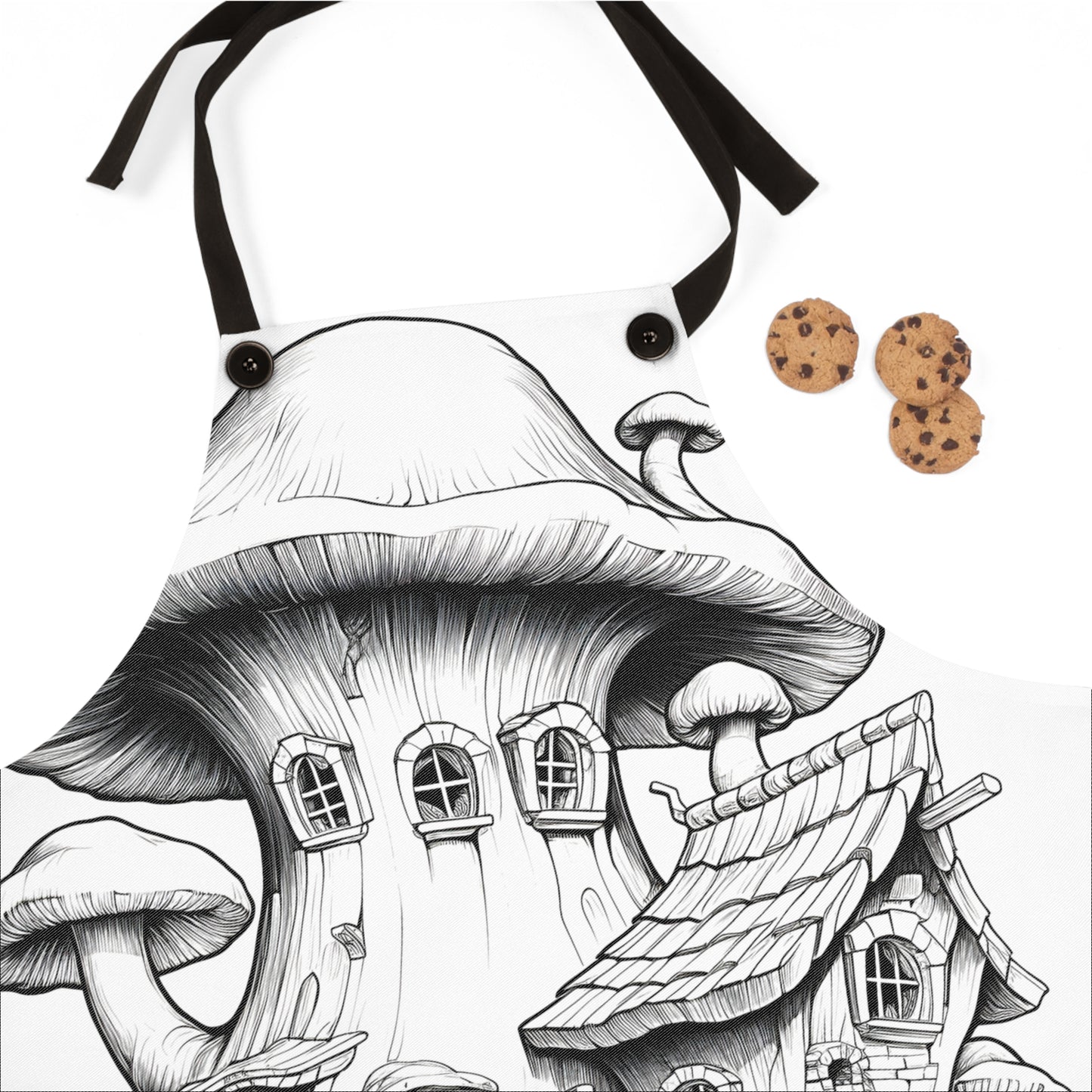 Apron Coloring Kit with 10 Fabric Markers - Mushroom House