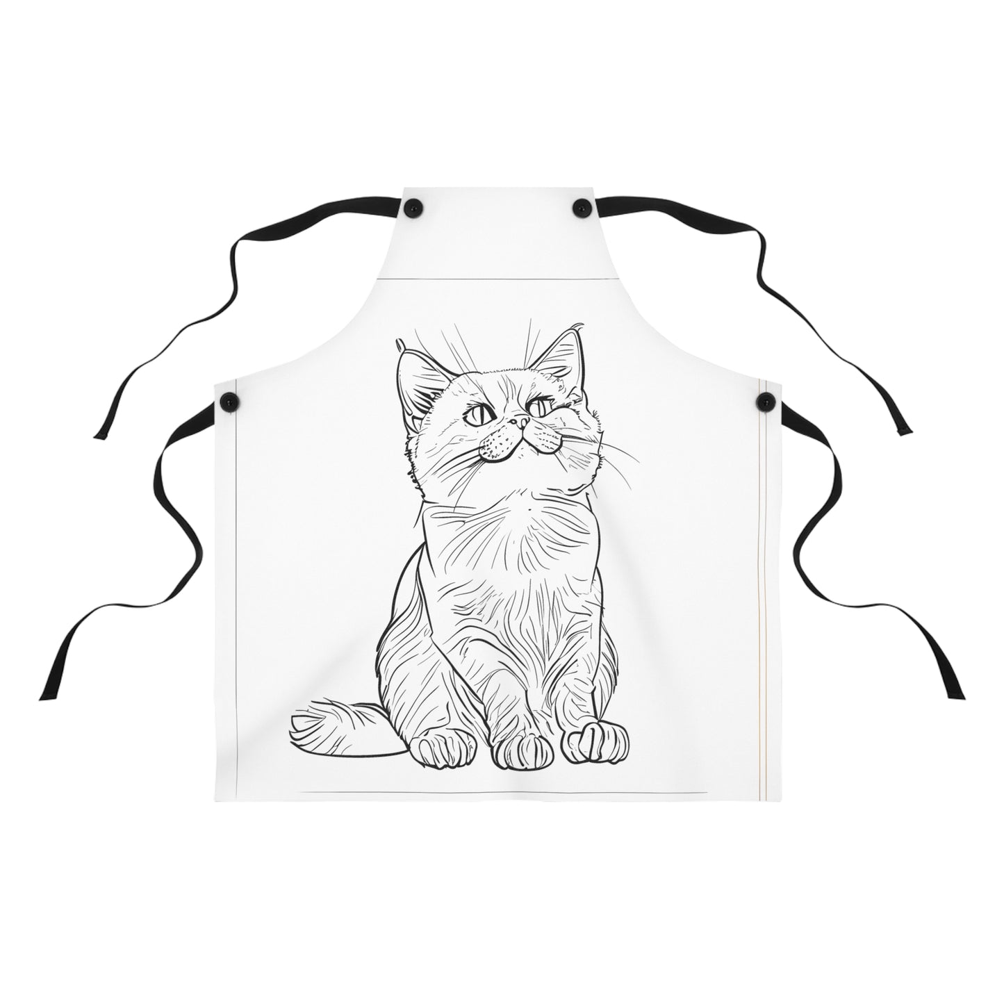 Apron Coloring Kit with 10 Fabric Markers - Sitting Cat