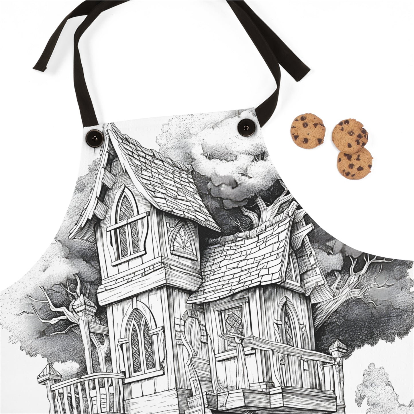 Apron Coloring Kit with 10 Fabric Markers - Fairy-tale Treehouse