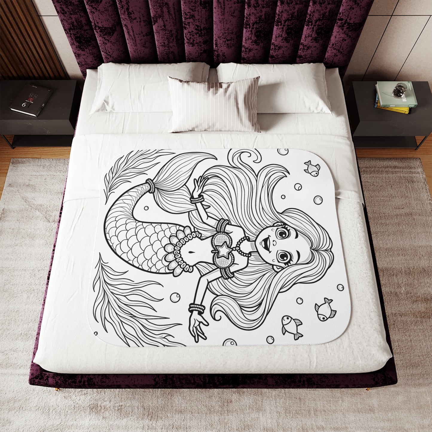 Blanket Coloring Kit with 10 Fabric Markers - Underwater Mermaid