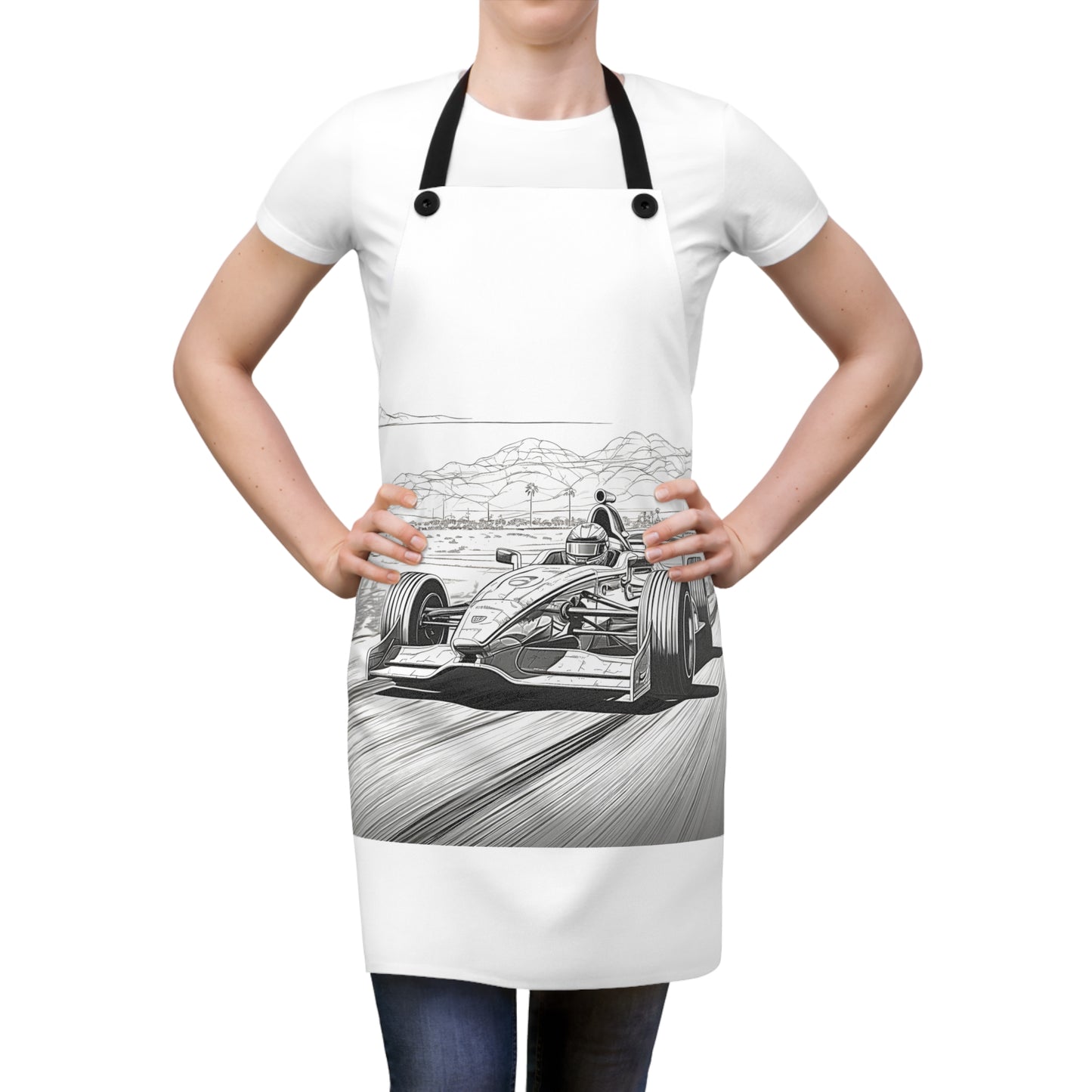 Apron Coloring Kit with 10 Fabric Markers - Formula 1 Race Car