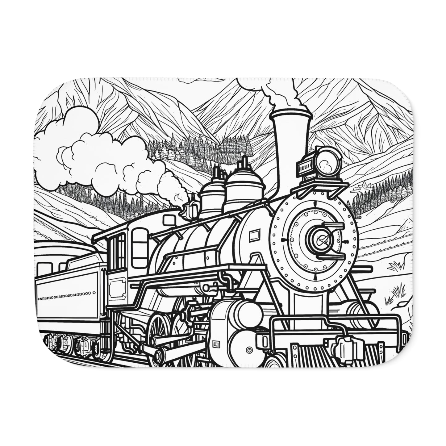 Blanket Coloring Kit with 10 Fabric Markers - Steam Locomotive