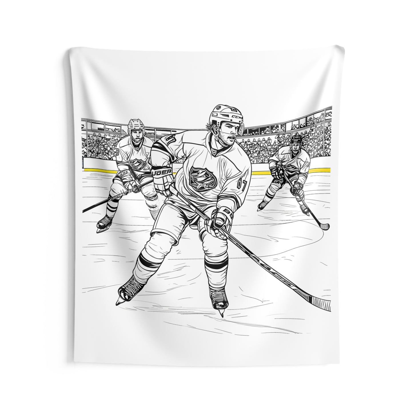 Indoor Wall Tapestries Coloring Kit with 10 Fabric Markers - Ice Hockey