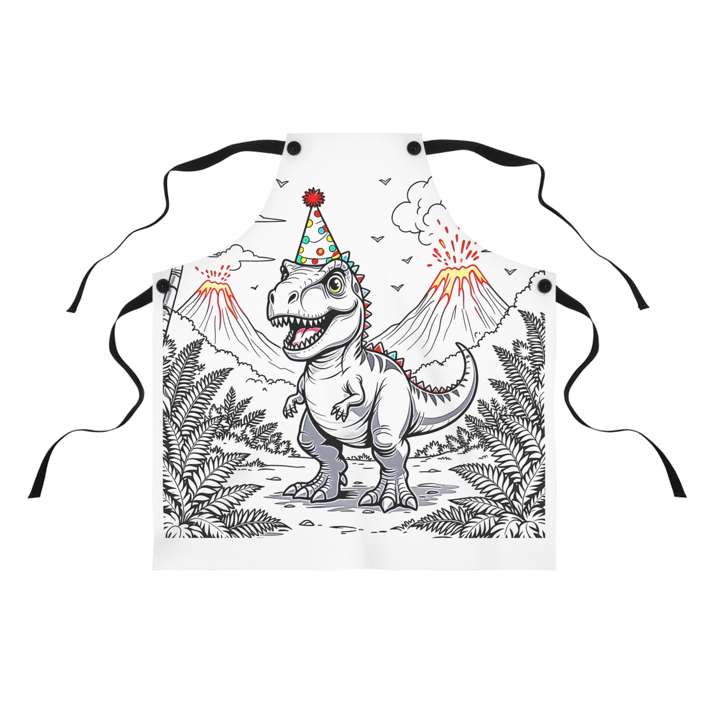 Apron Colorful Graphic Design - Dinosaur Party