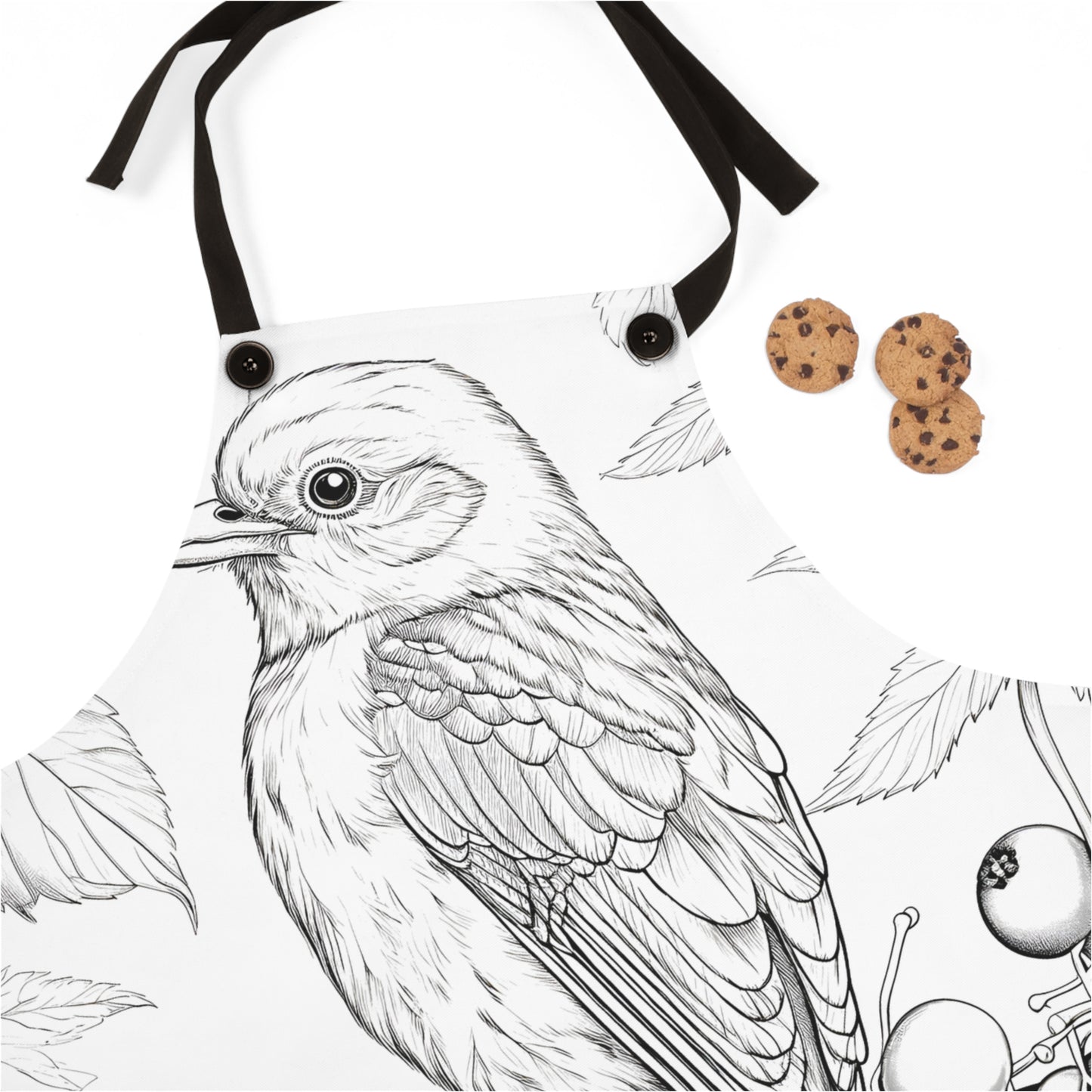 Apron Coloring Kit with 10 Fabric Markers - Perching Bird