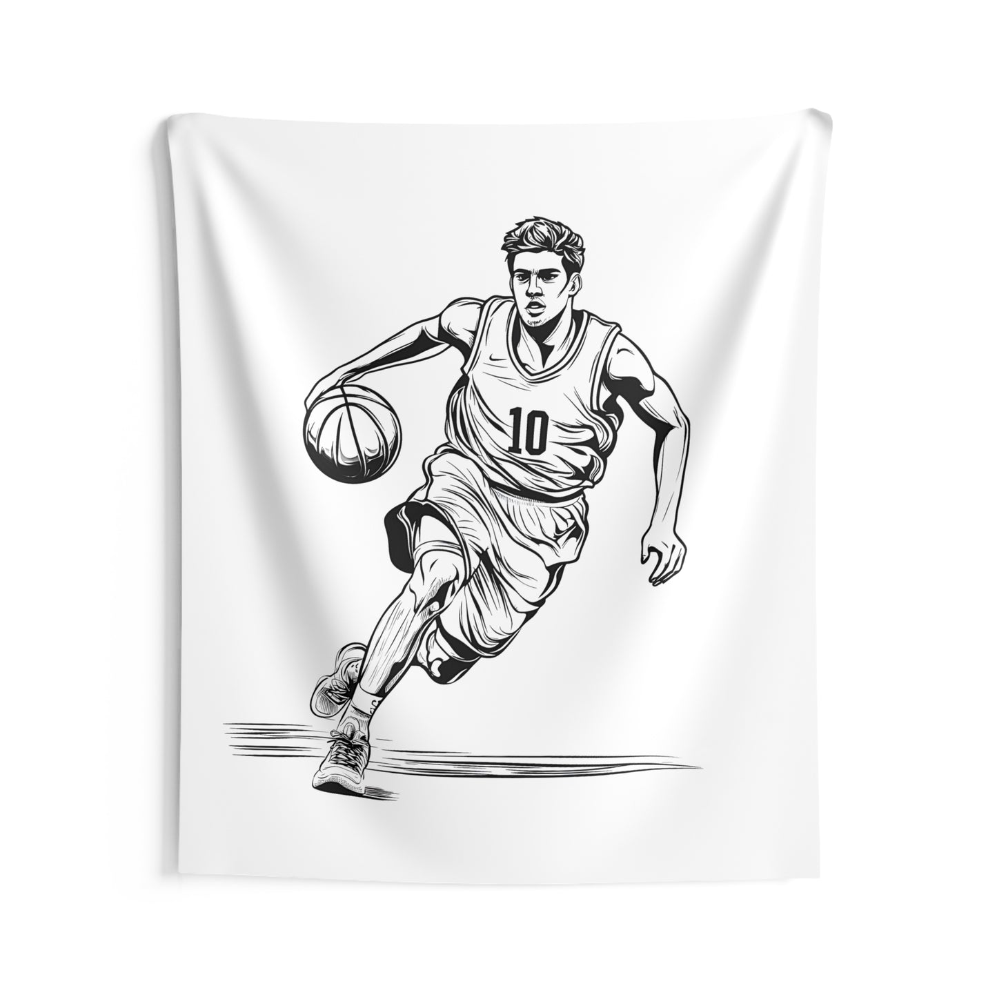 Indoor Wall Tapestries Coloring Kit with 10 Fabric Markers - Basketball Player