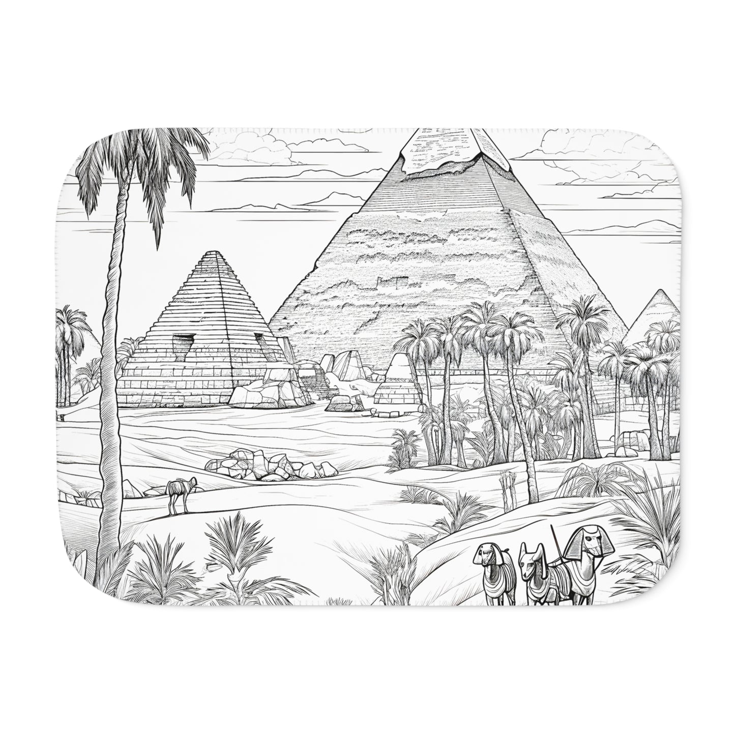 Blanket Coloring Kit with 10 Fabric Markers - Pyramids of Egypt