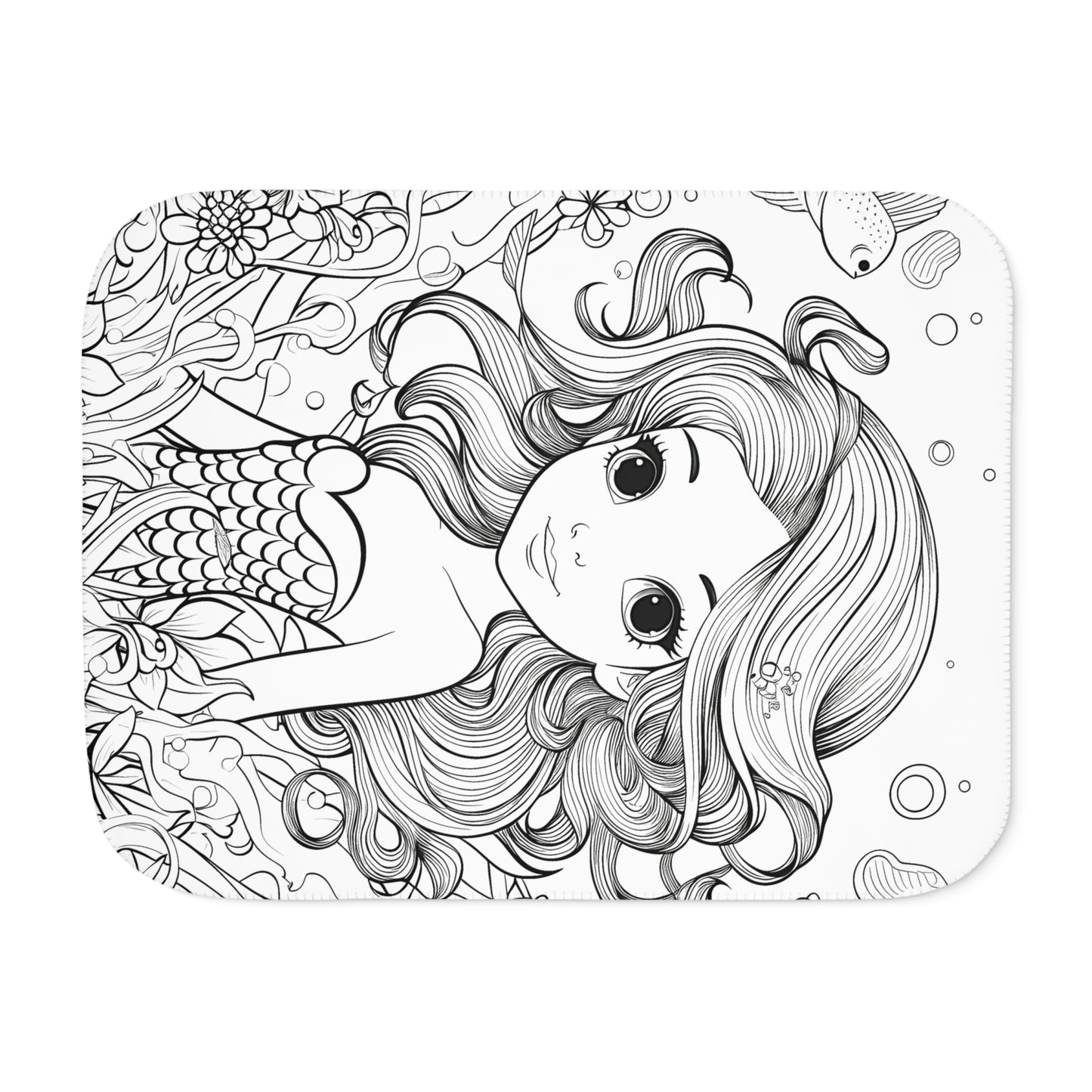 Blanket Coloring Kit with 10 Fabric Markers - Mermaid