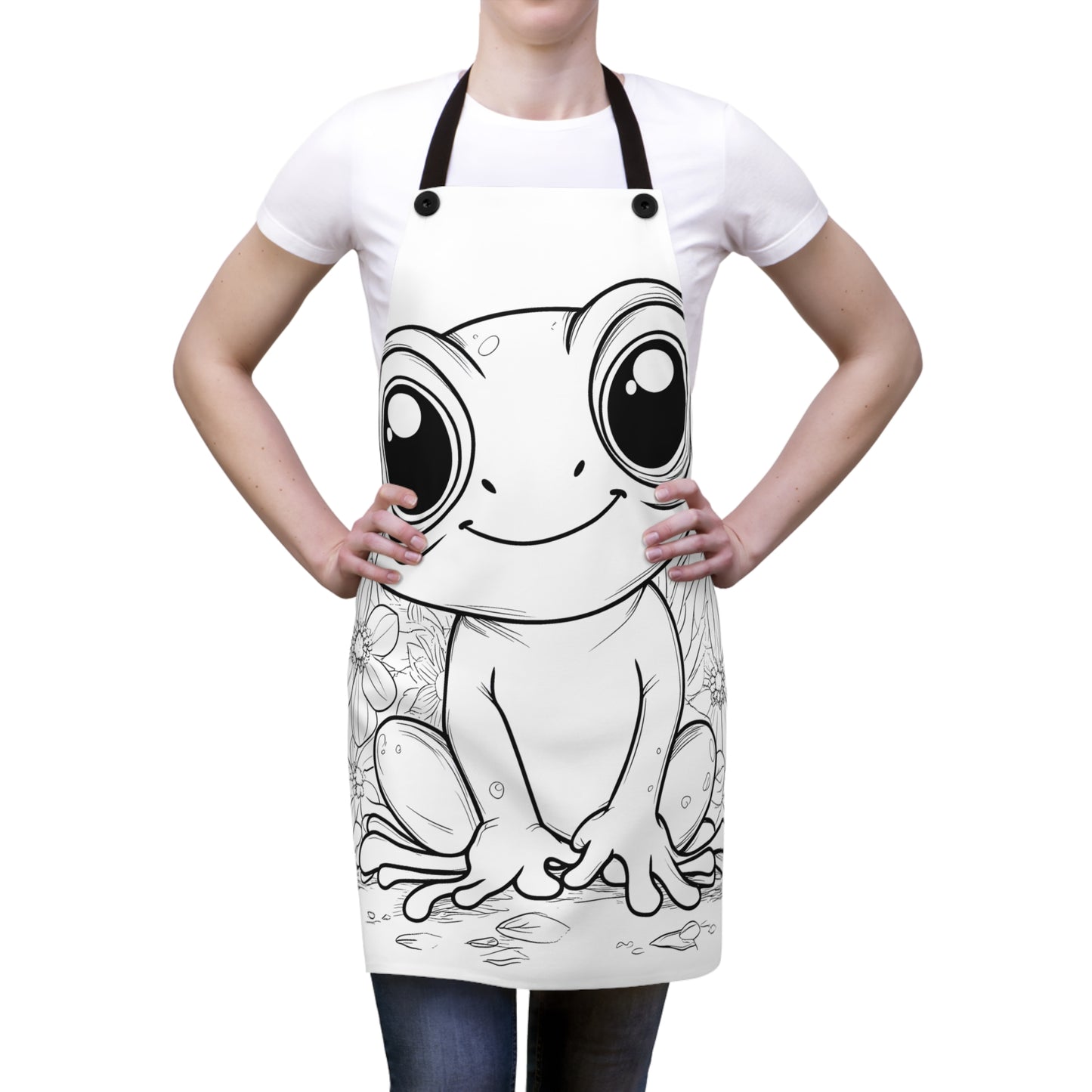 Apron Coloring Kit with 10 Fabric Markers - Cute Frogs