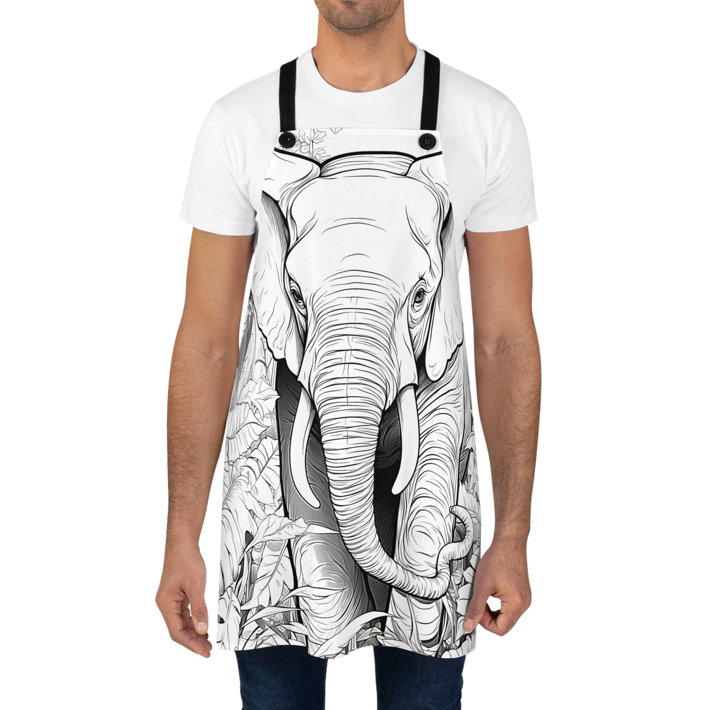 Apron Coloring Kit with 10 Fabric Markers - Jungle Elephant