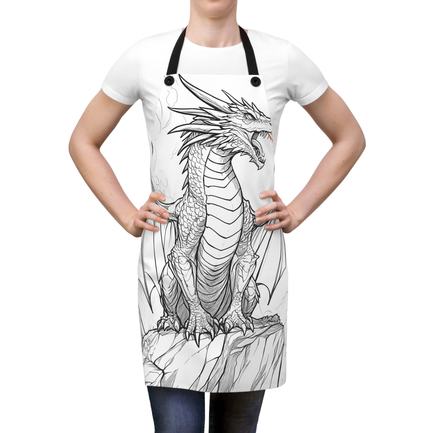 Apron Coloring Kit with 10 Fabric Markers - Fire-Breathing Dragon