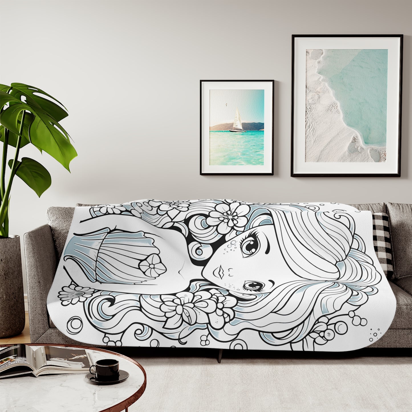 Blanket Coloring Kit with 10 Fabric Markers - Beautiful Mermaid