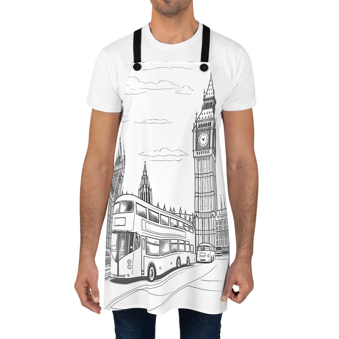 Apron Coloring Kit with 10 Fabric Markers - London Landmarks