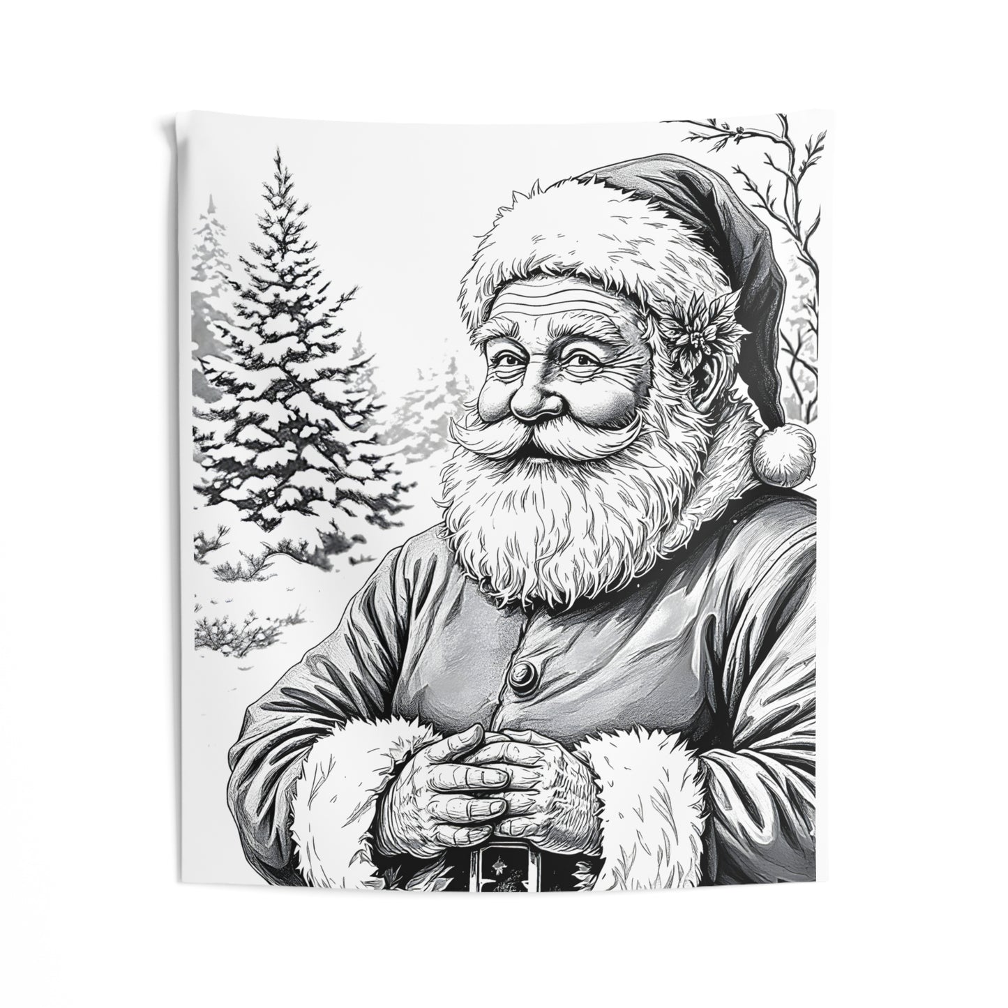 Indoor Wall Tapestries Coloring Kit with 10 Fabric Markers - Santa Claus
