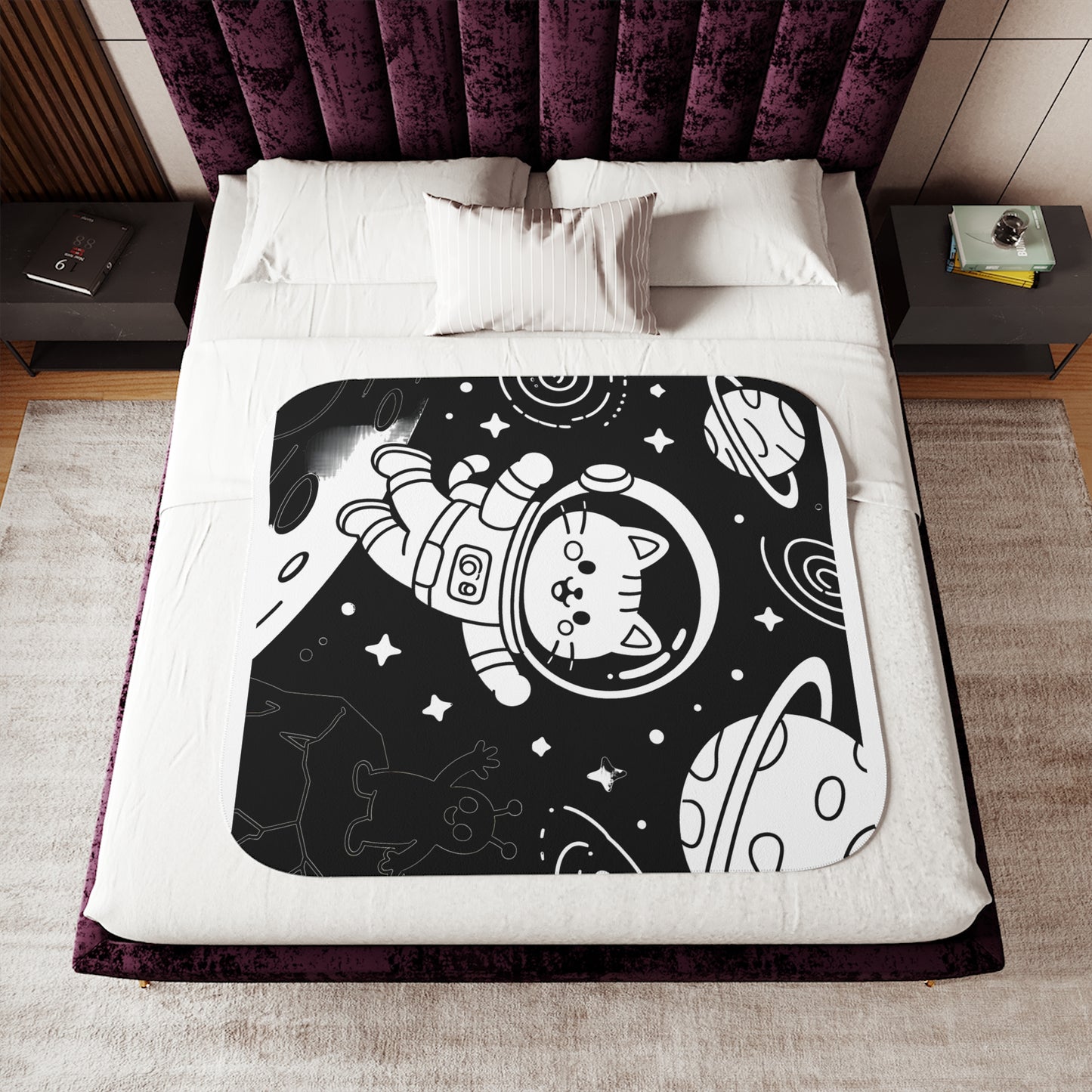 Blanket Coloring Kit with 10 Fabric Markers - Cat Astronaut