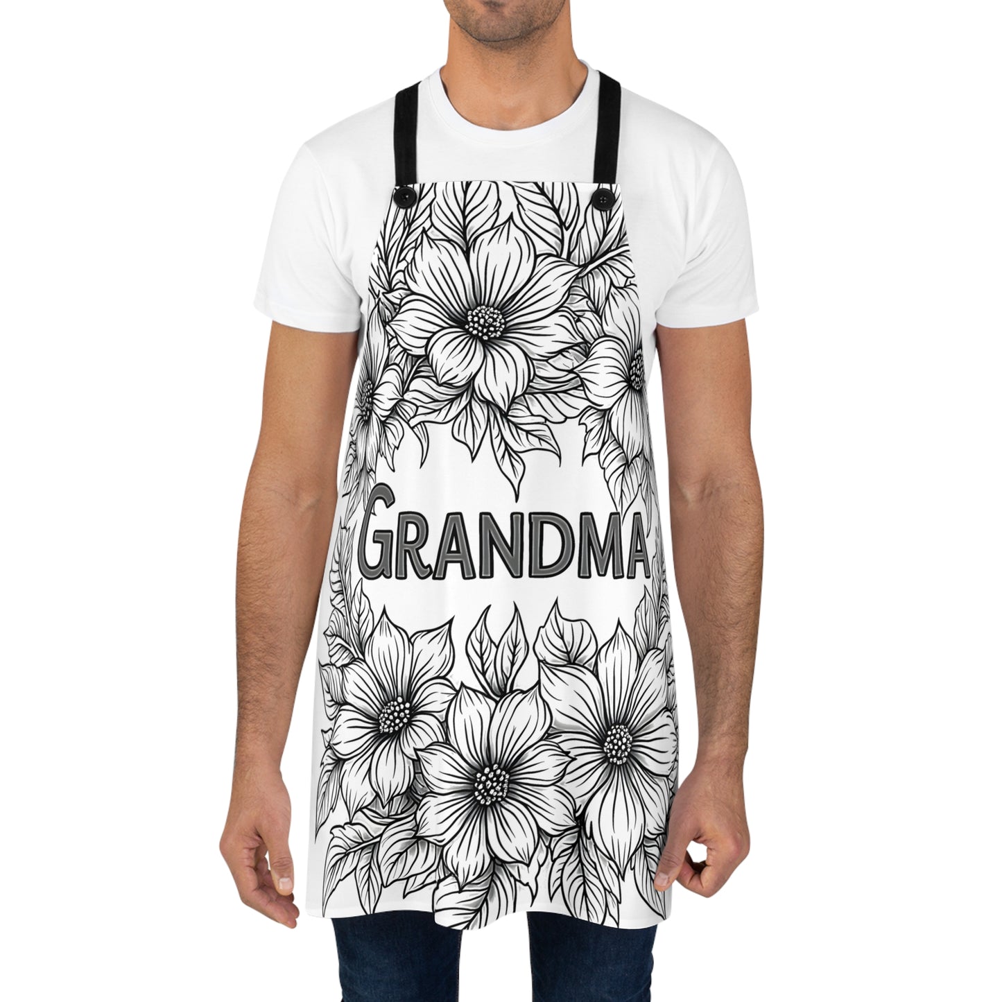 Apron Coloring Kit with 10 Fabric Markers - Flowers with Text