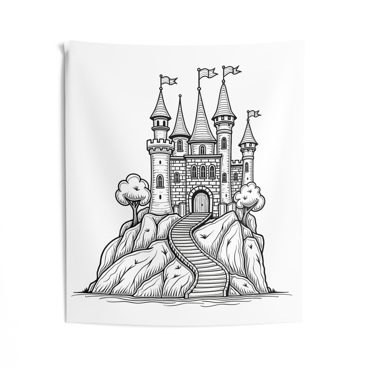 Indoor Wall Tapestries Coloring Kit with 10 Fabric Markers - Enchanted Castle