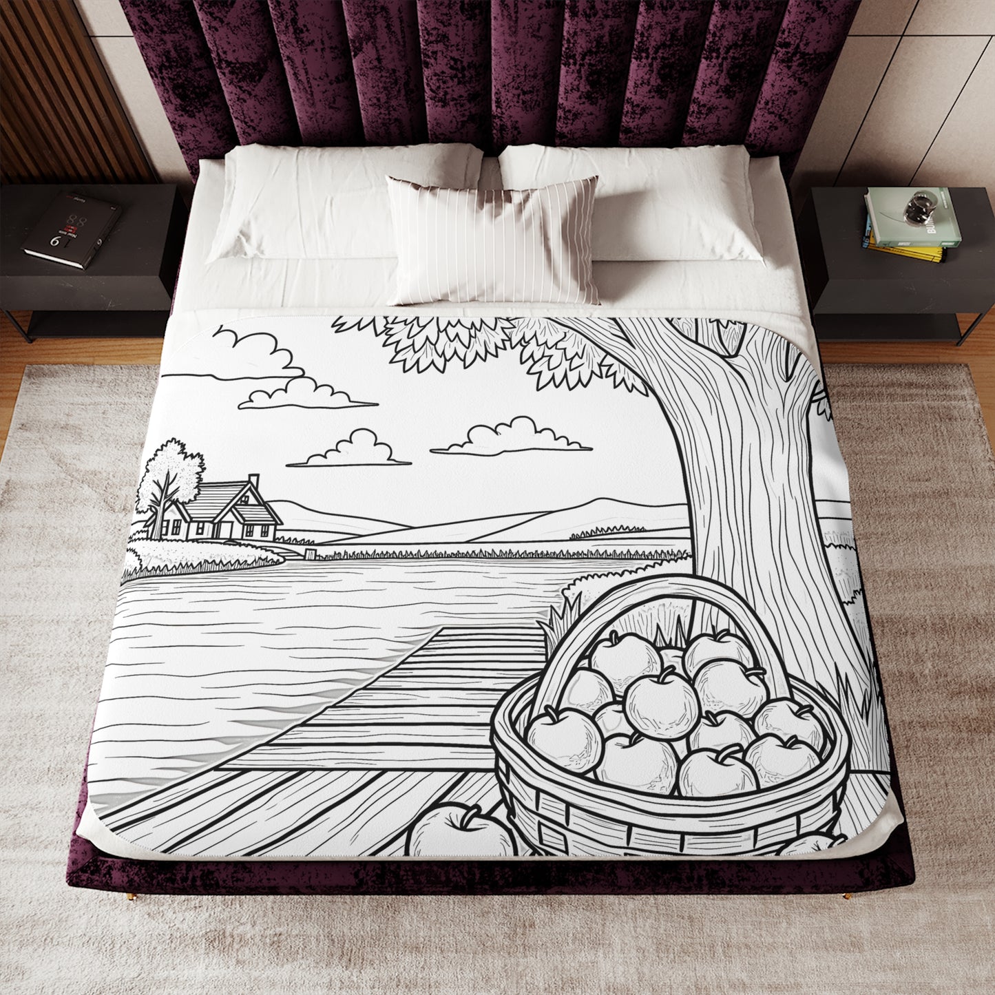 Blanket Coloring Kit with 10 Fabric Markers - Countryside