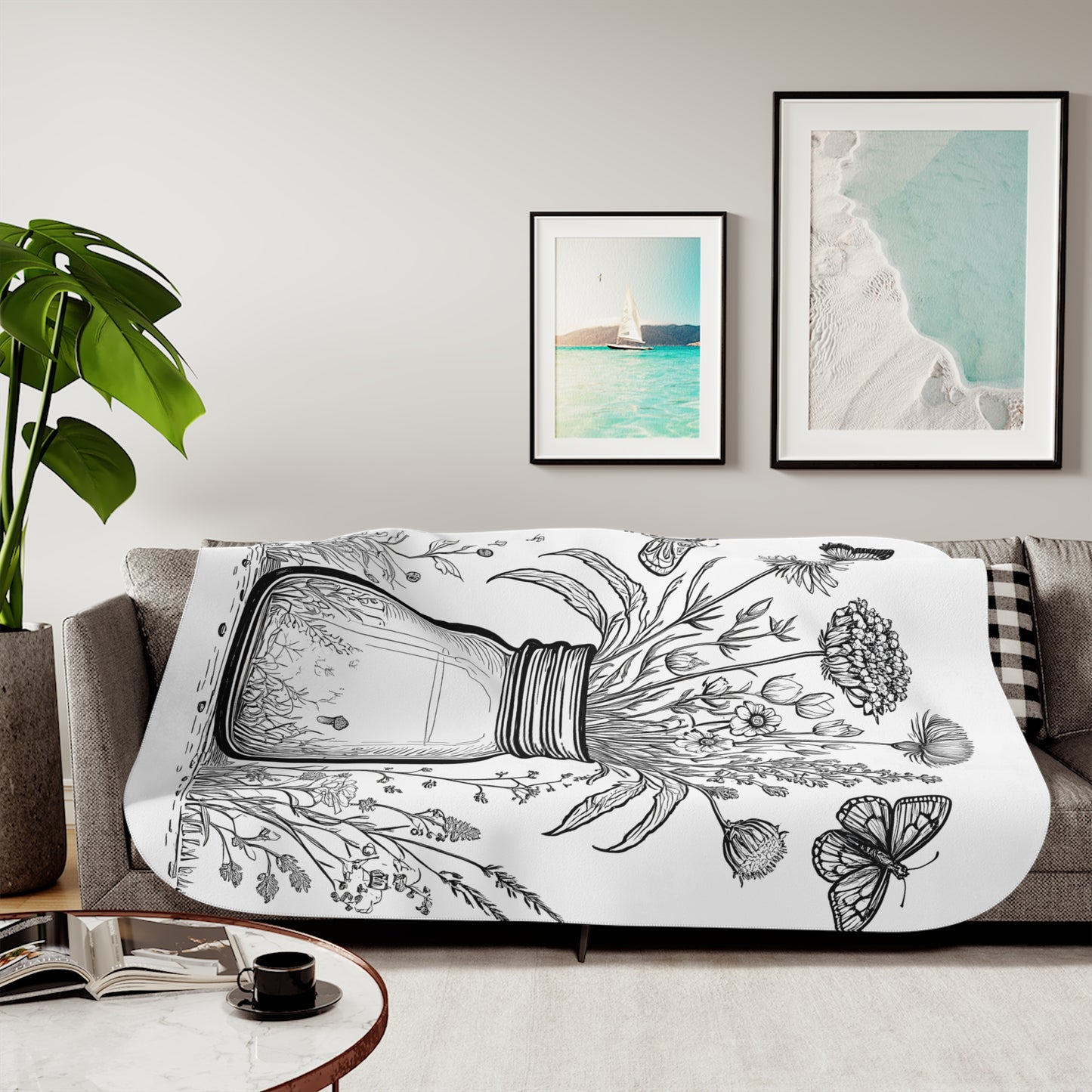 Blanket Coloring Kit with 10 Fabric Markers - Wildflowers